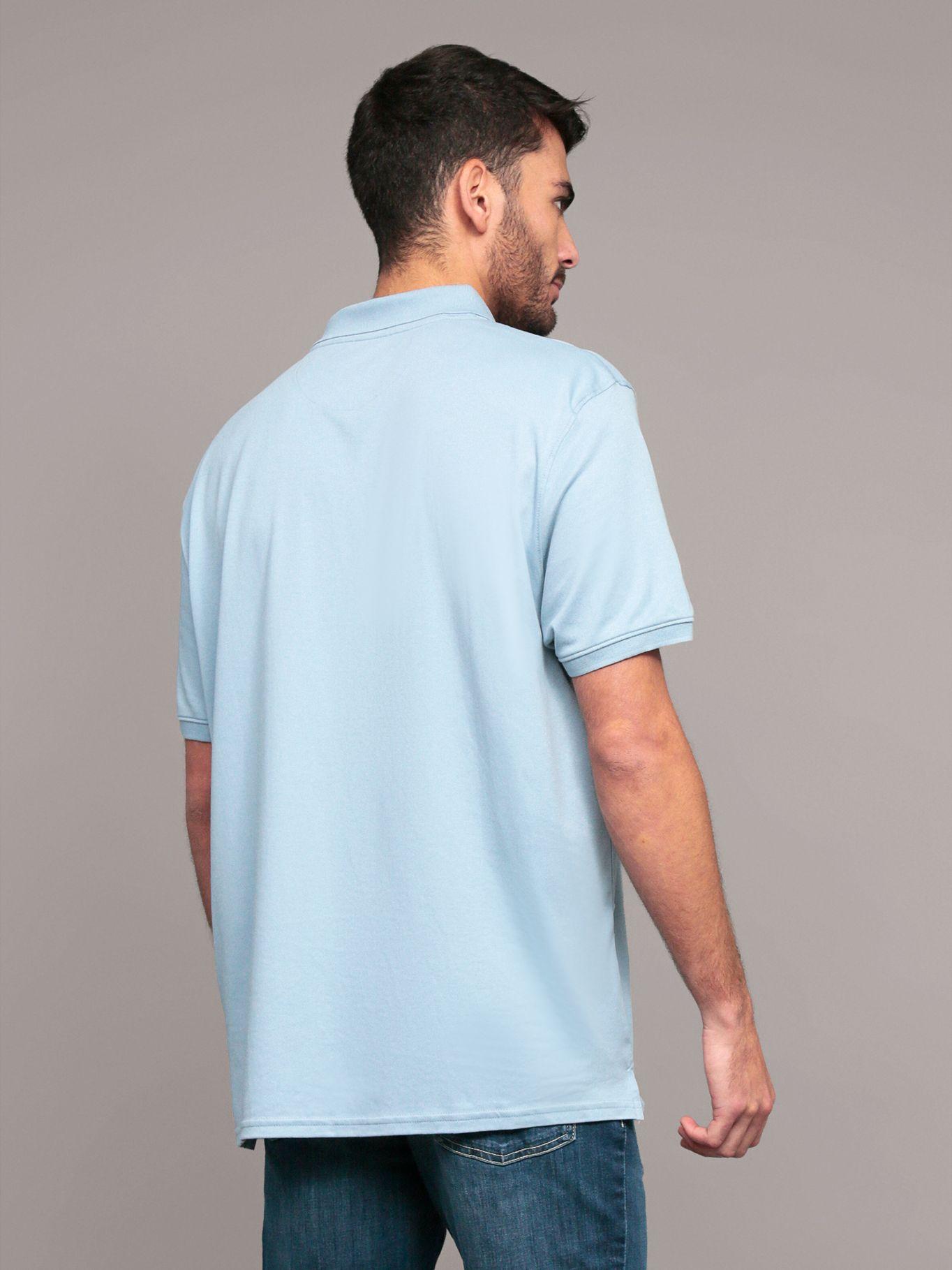 Polo solid liquid Celeste Calvin Klein-3