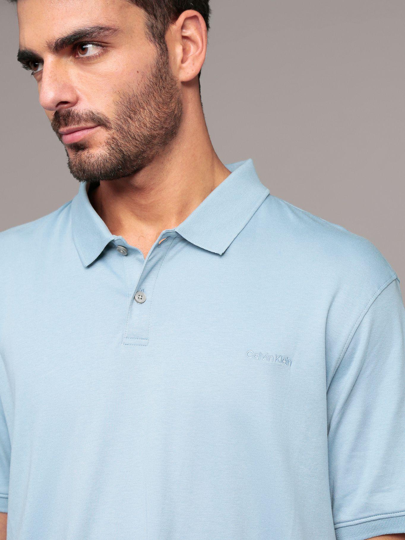 Polo solid liquid Celeste Calvin Klein-4