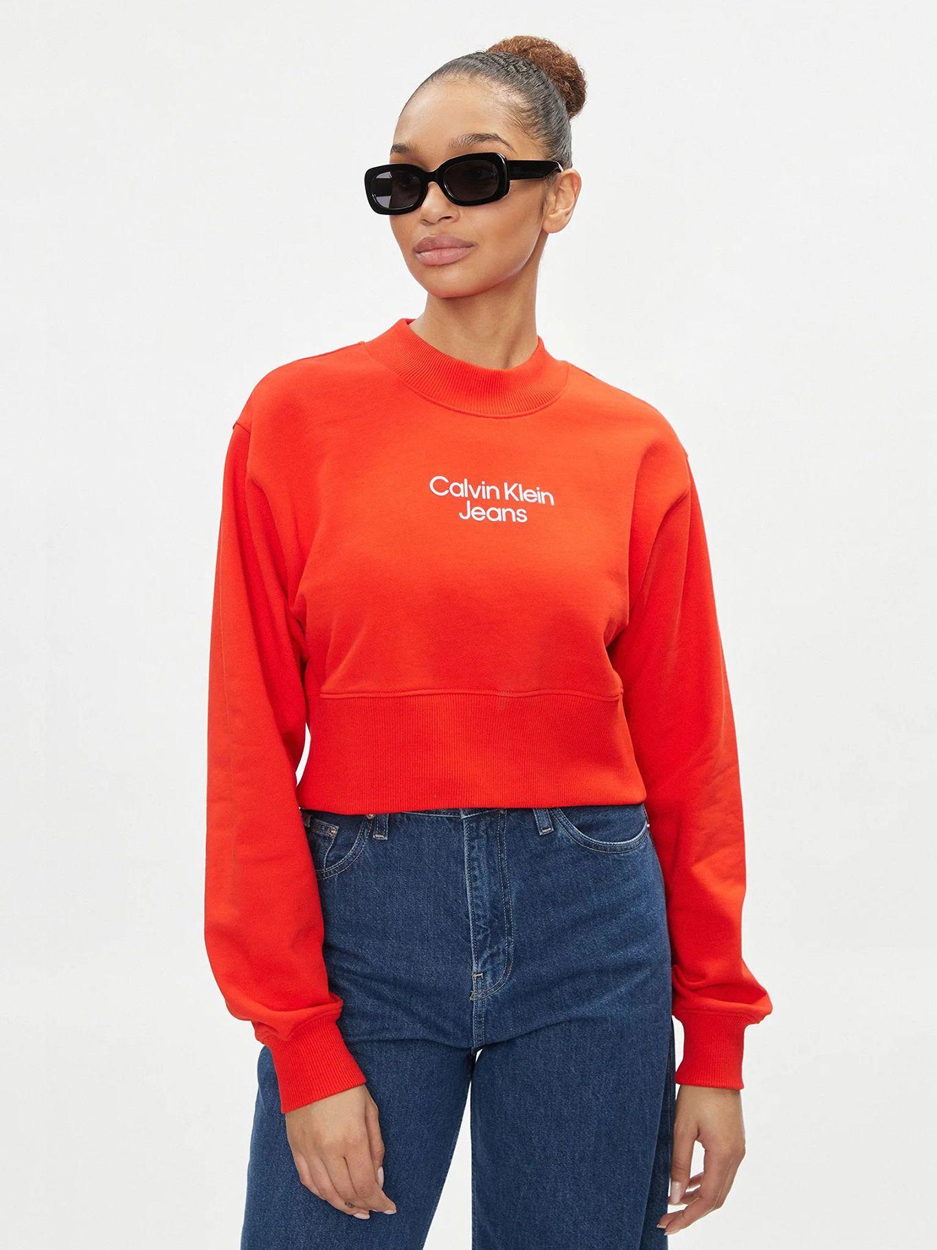 Polerón Stacked Institutional neck Rojo Calvin Klein-0