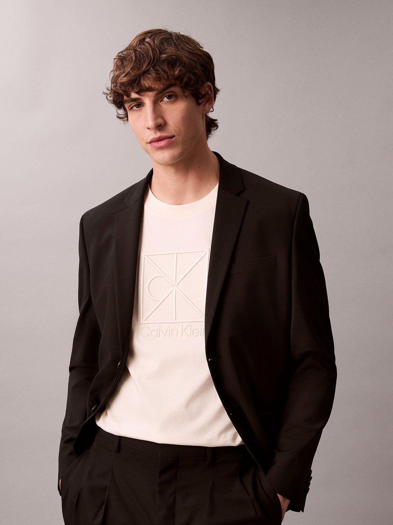 Polera con Emblema Grande Bordado Beige Calvin Klein-5