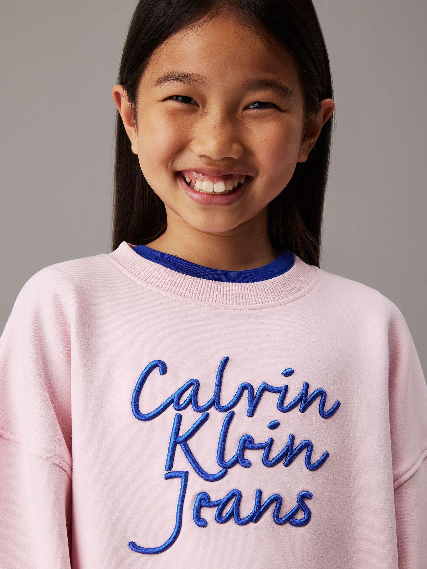Polerón holgado con logo Rosado Calvin Klein-3