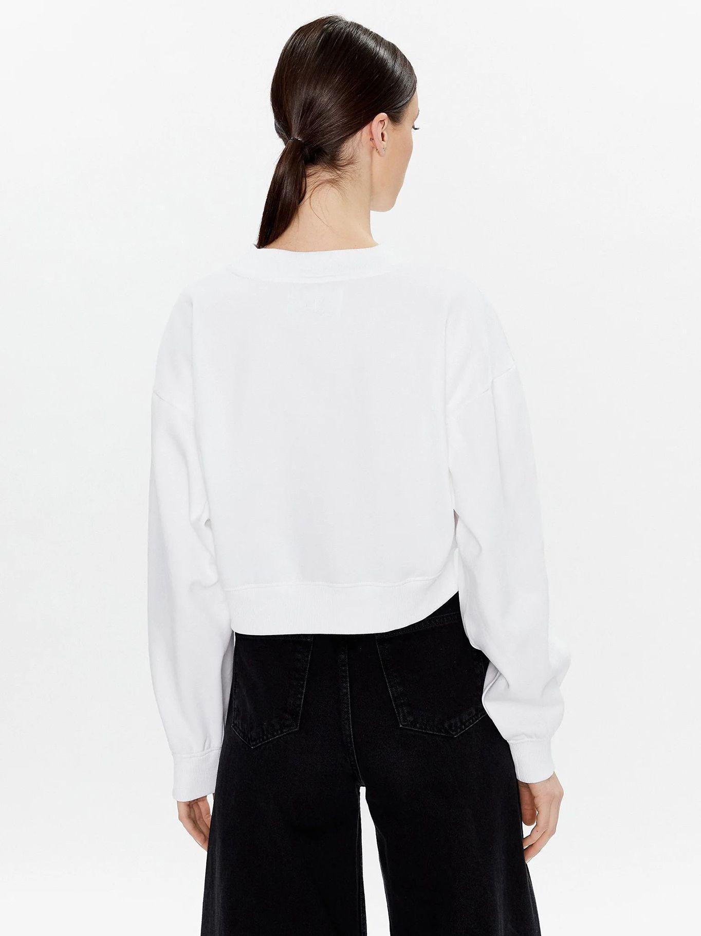 Sudadera Cropped Blanco Calvin Klein-2