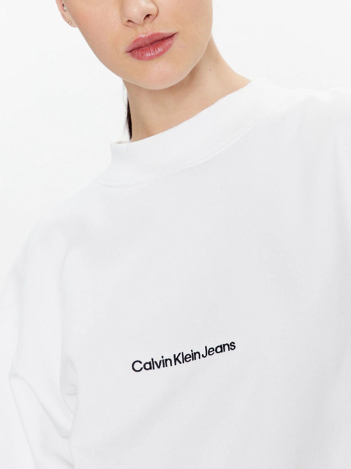 Sudadera Cropped Blanco Calvin Klein-3