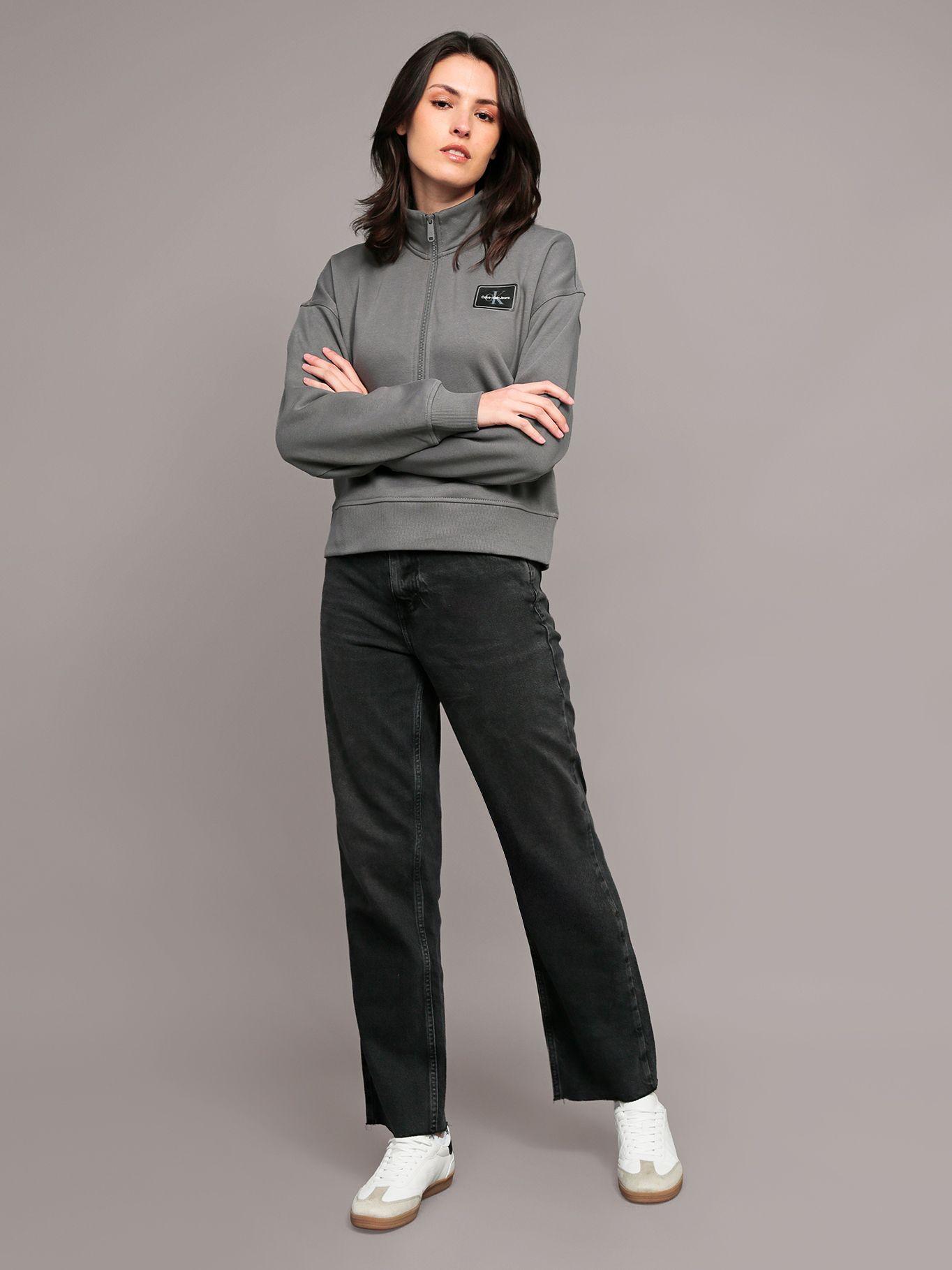 Polerón de felpa con cierre parcial Gris Calvin Klein-1