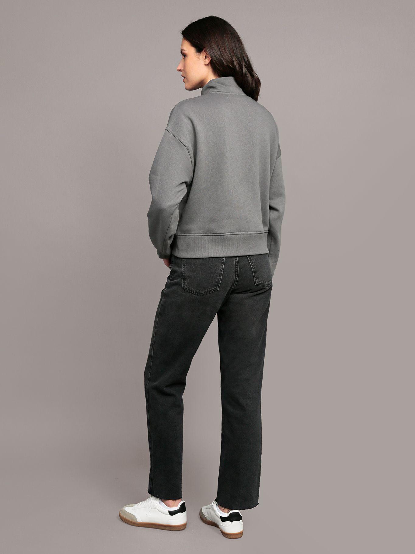 Polerón de felpa con cierre parcial Gris Calvin Klein-2