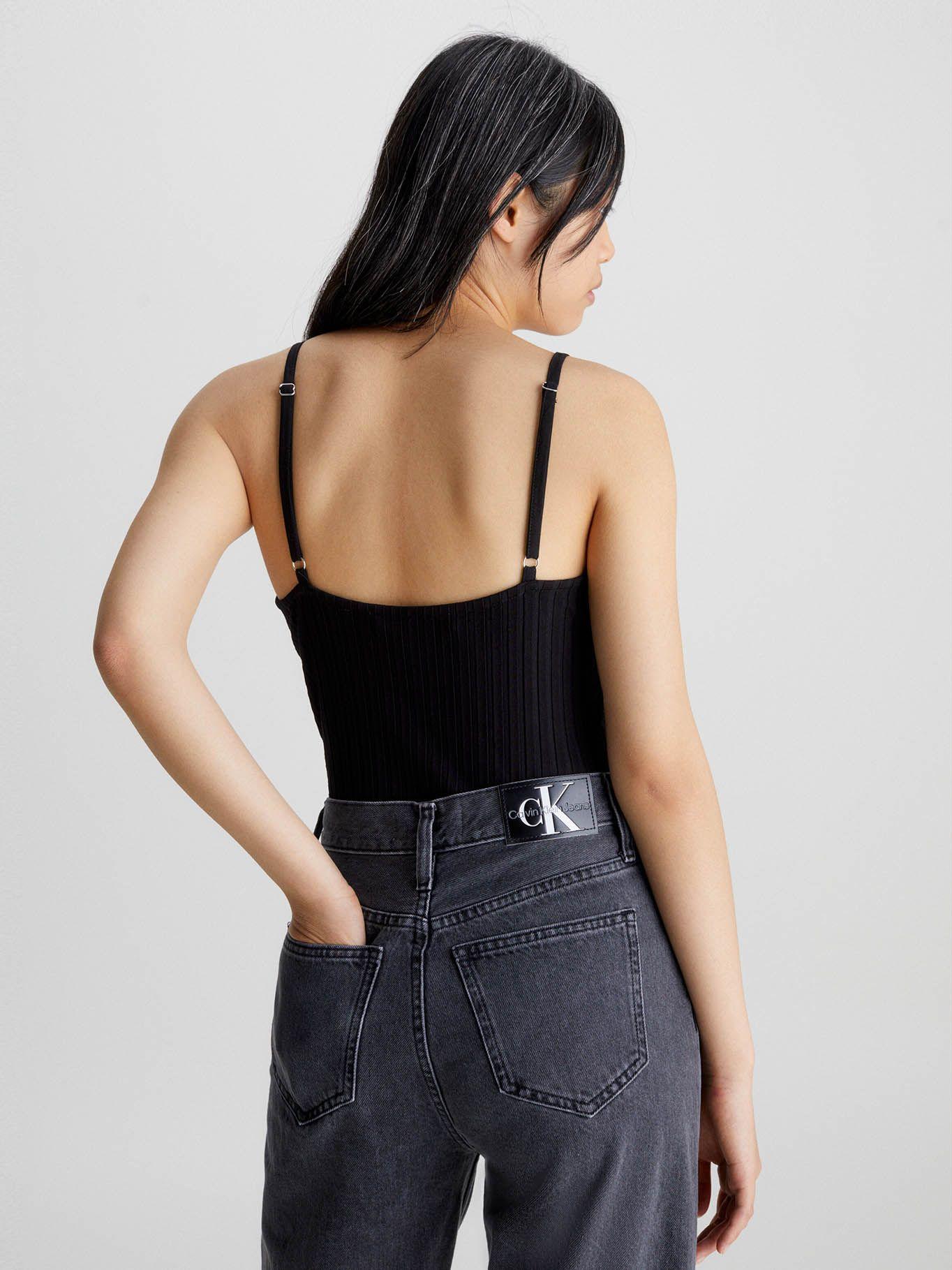 Bodi con cremallera de punto de canalé Negro Calvin Klein-2