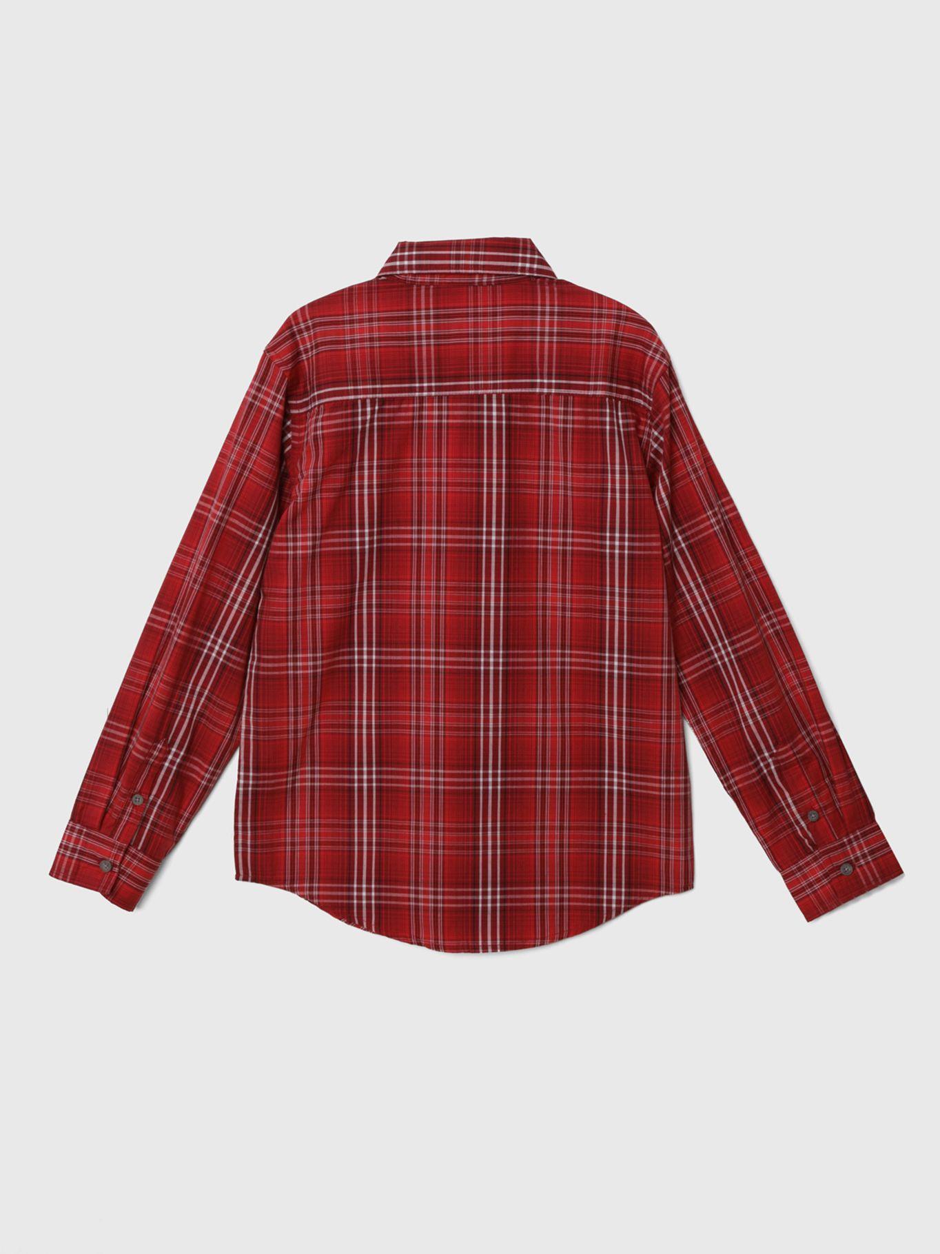 Camisa Niño Yarn-Dyed Plaid Rojo Calvin Klein-1