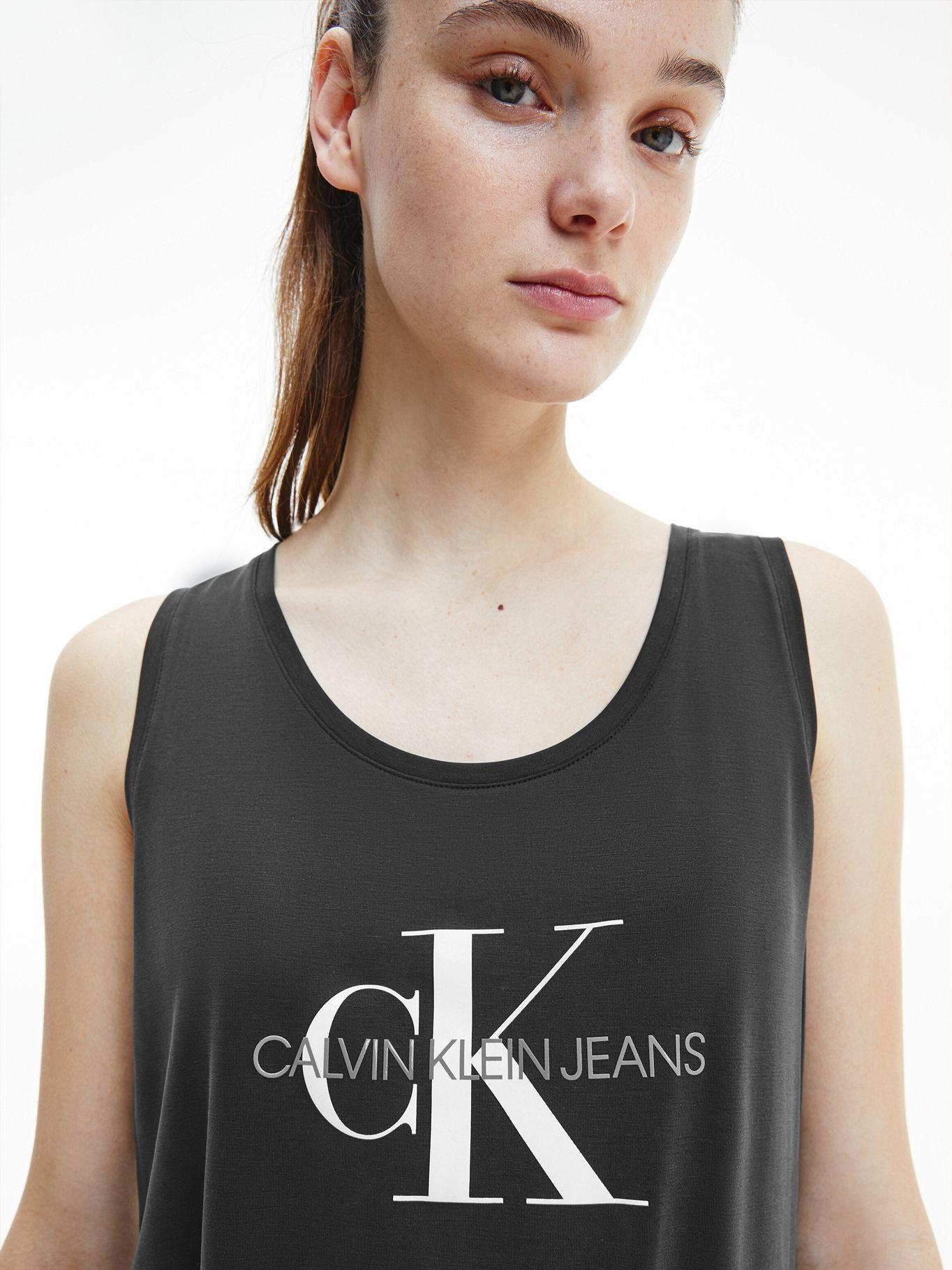 Polera sin Manga Monogram Negro Calvin Klein Mujer-2