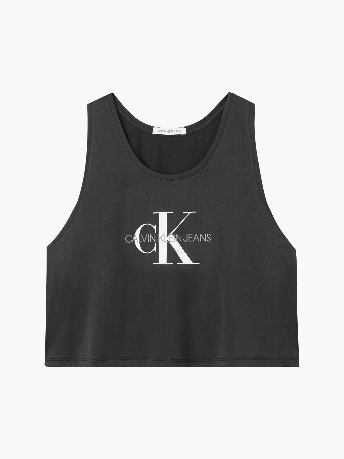 Polera sin Manga Monogram Negro Calvin Klein Mujer-4