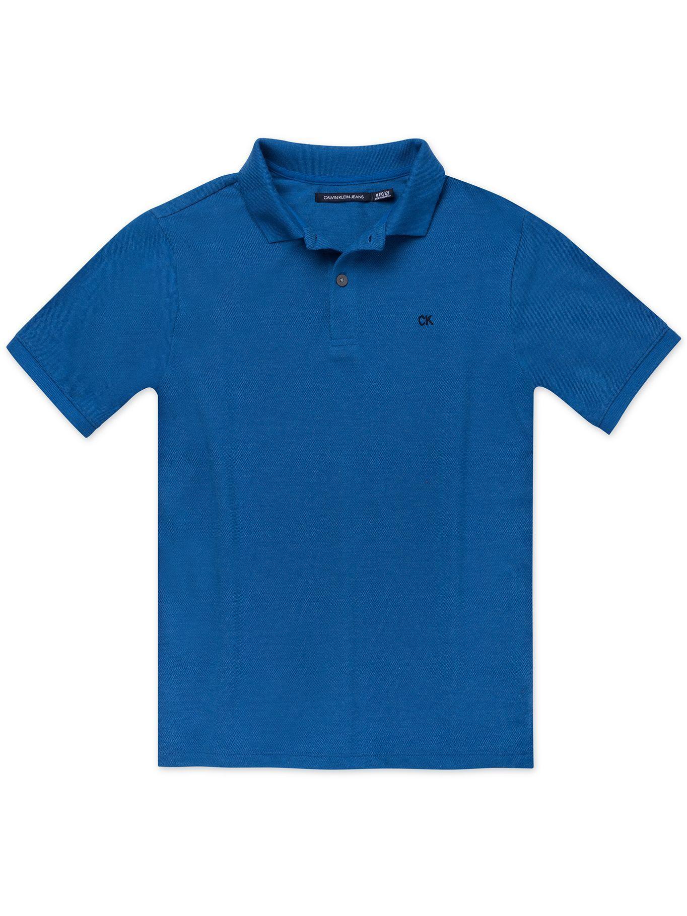 Polo Niño Micro Pique  Azul Calvin Klein-0