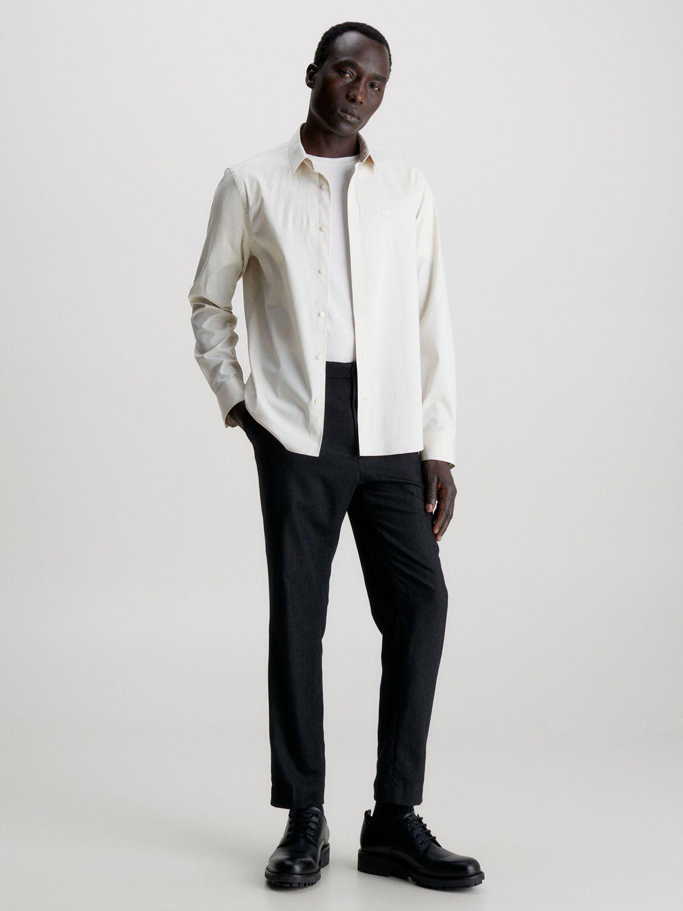 Camisa Slim Fit Stretch Crema Calvin Klein-1