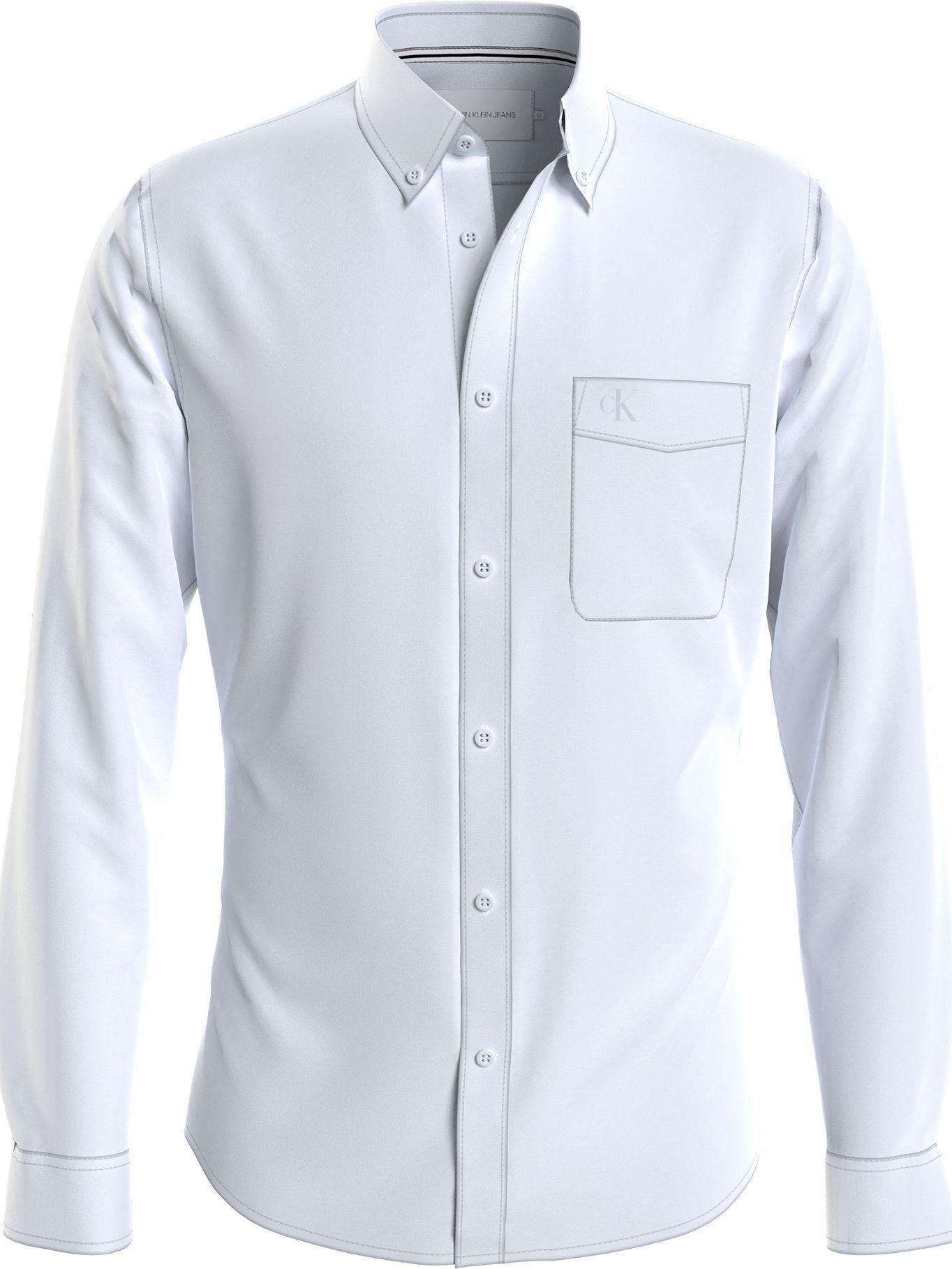 Camisa Oxford Slim Blanco Calvin Klein-0