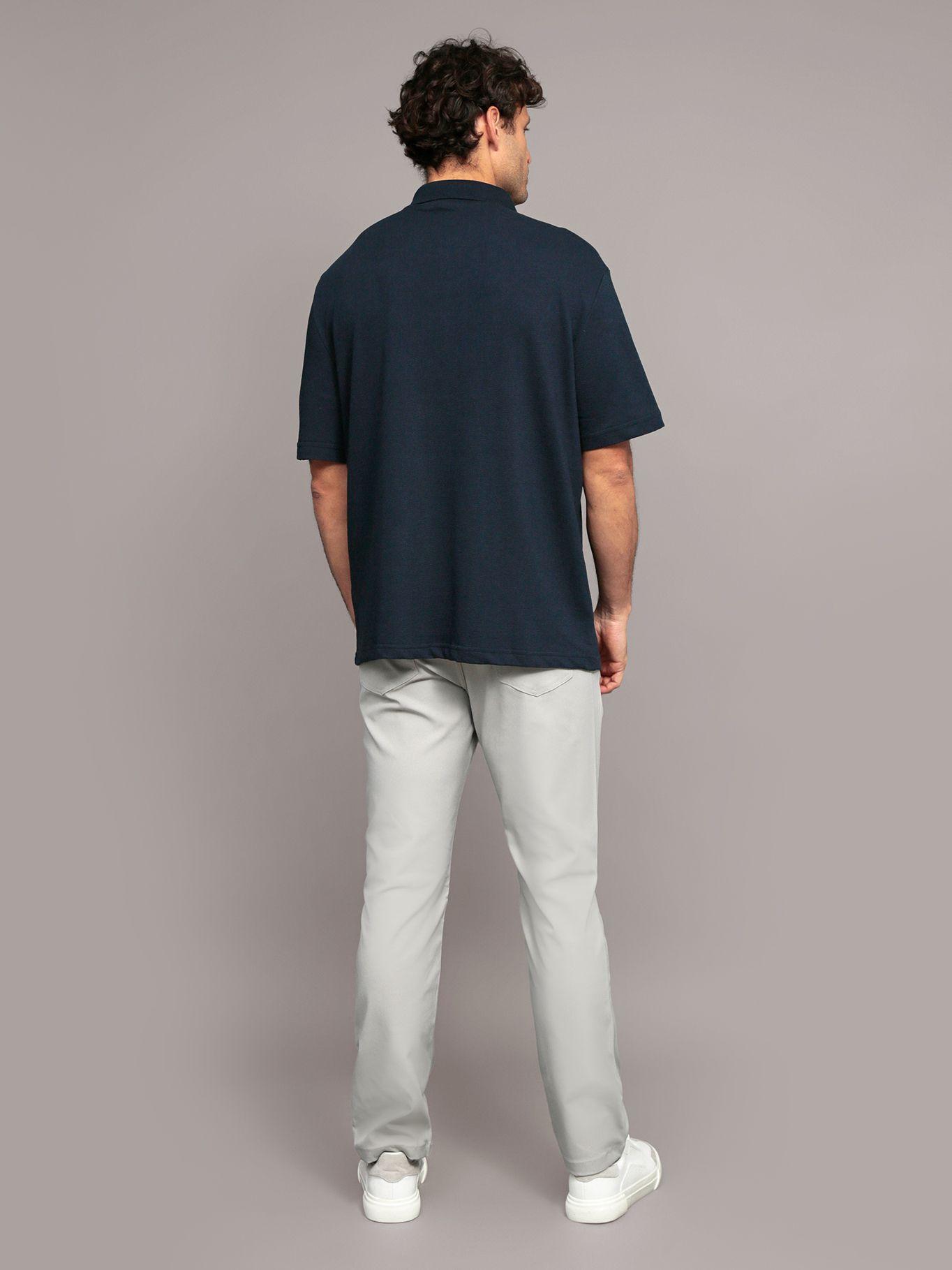 Polo relaxed con tejido crepe Azul Calvin Klein-2