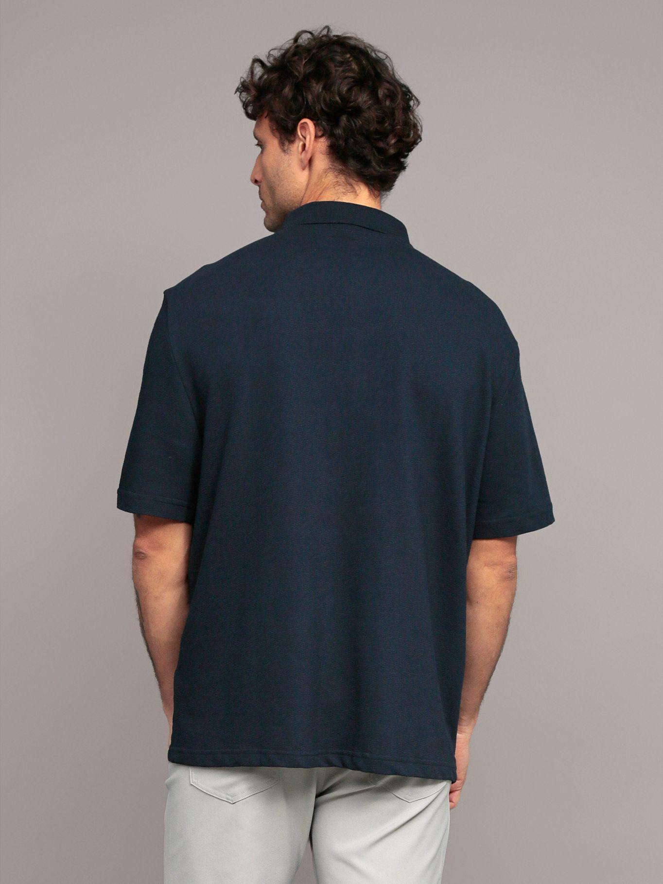 Polo relaxed con tejido crepe Azul Calvin Klein-3