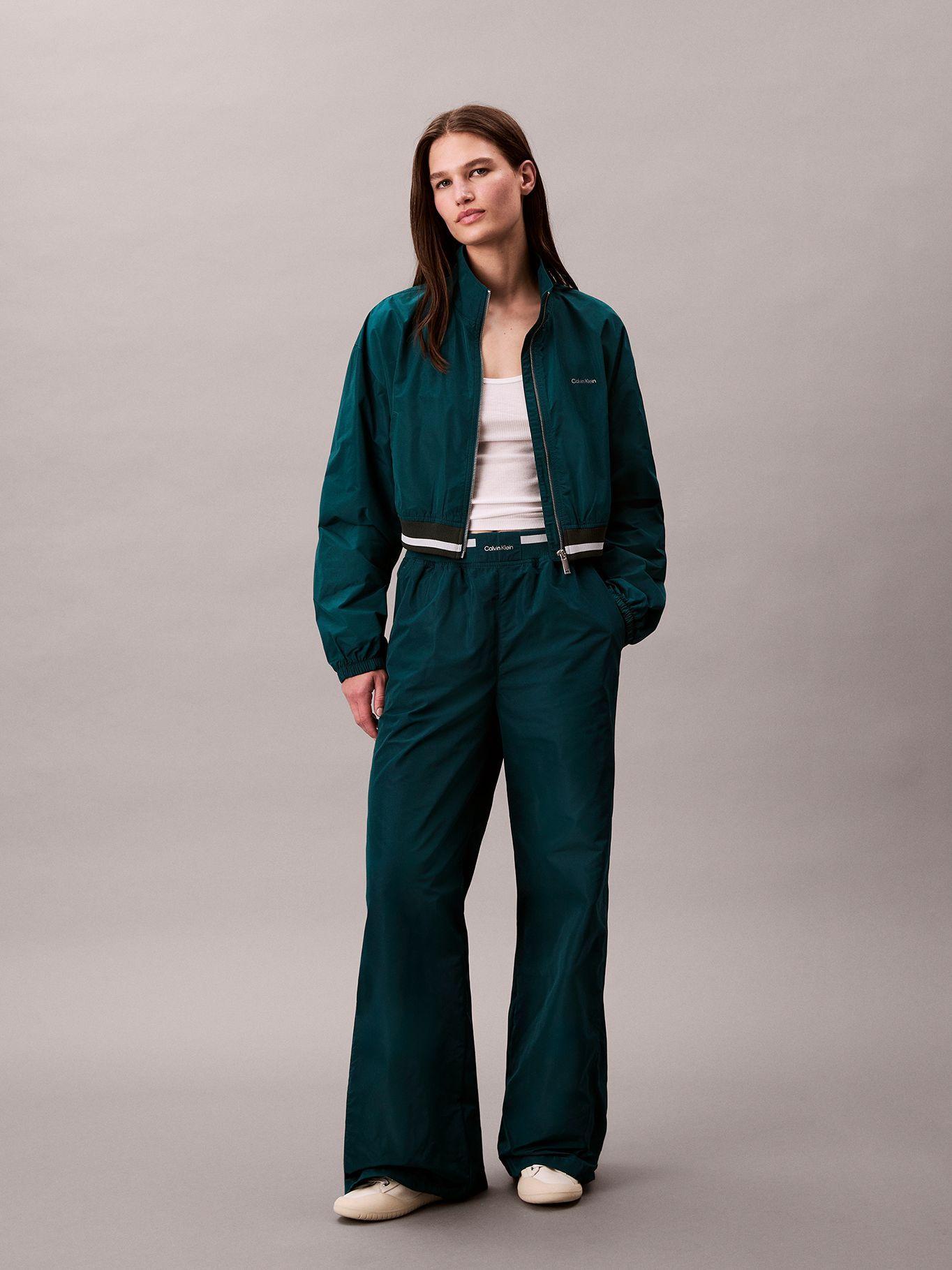 Pantalón Deportivo Tafetán Elástico Verde Calvin Klein-0