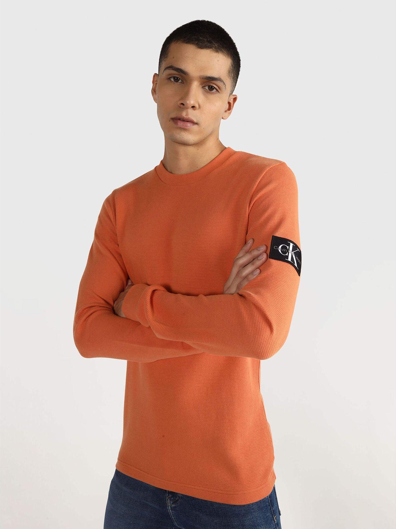 Polera Ls Waffle Naranja Calvin Klein-0
