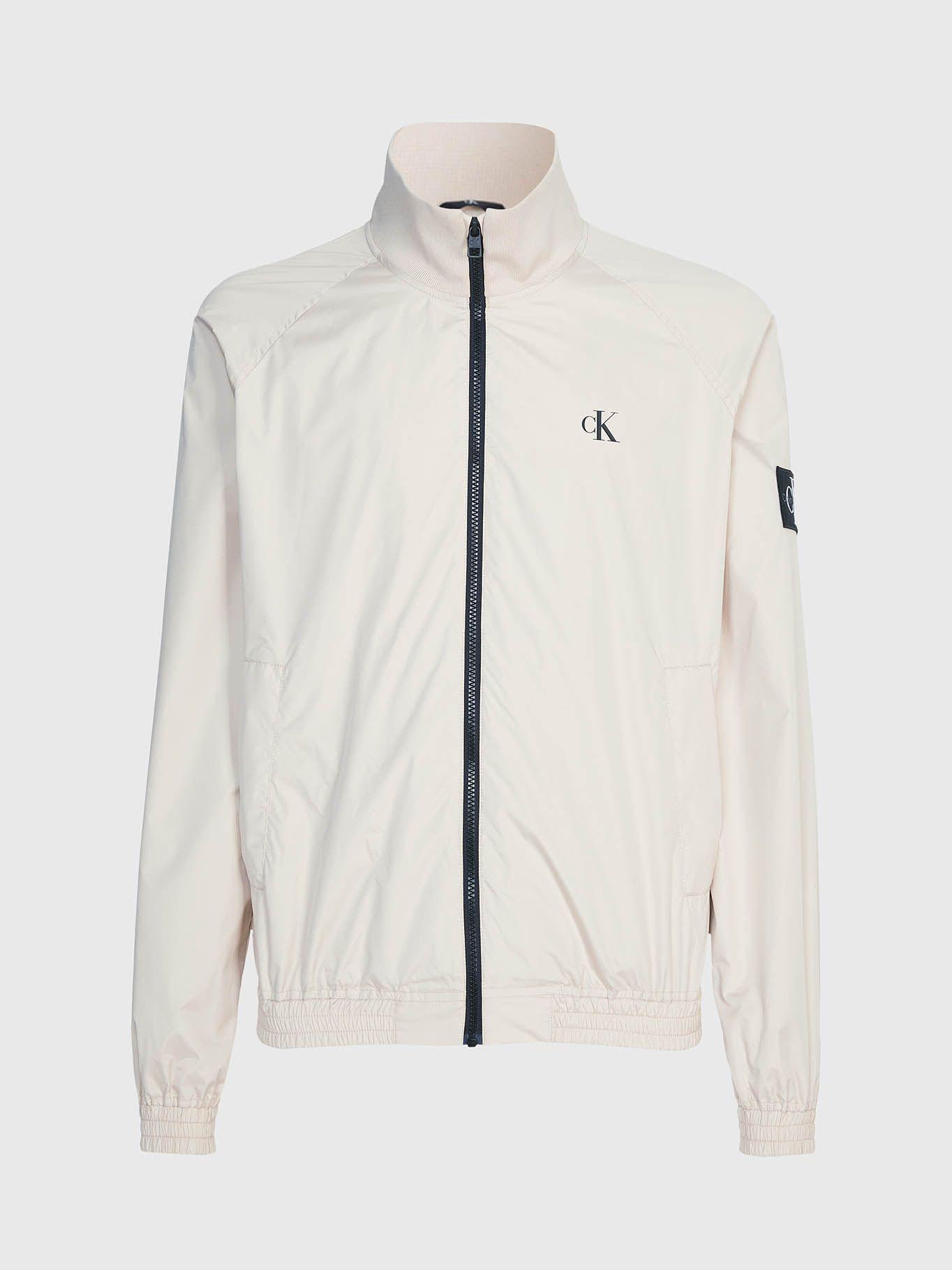 Chaqueta de poliéster reciclado con cremallera Beige Calvin Klein-5