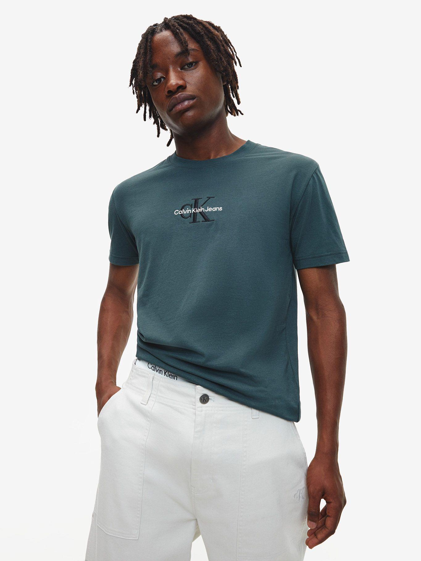 Polera Monogram Logo Verde Calvin Klein-0