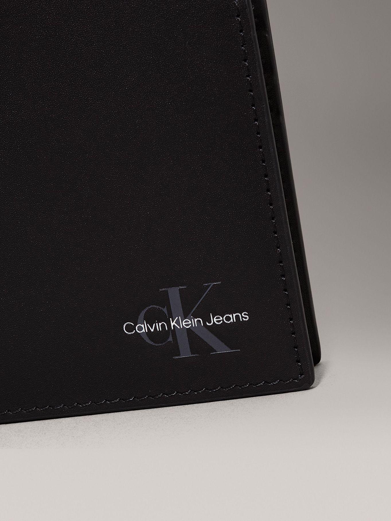 Billetera de Cuero Mono Logo Negro Calvin Klein-3