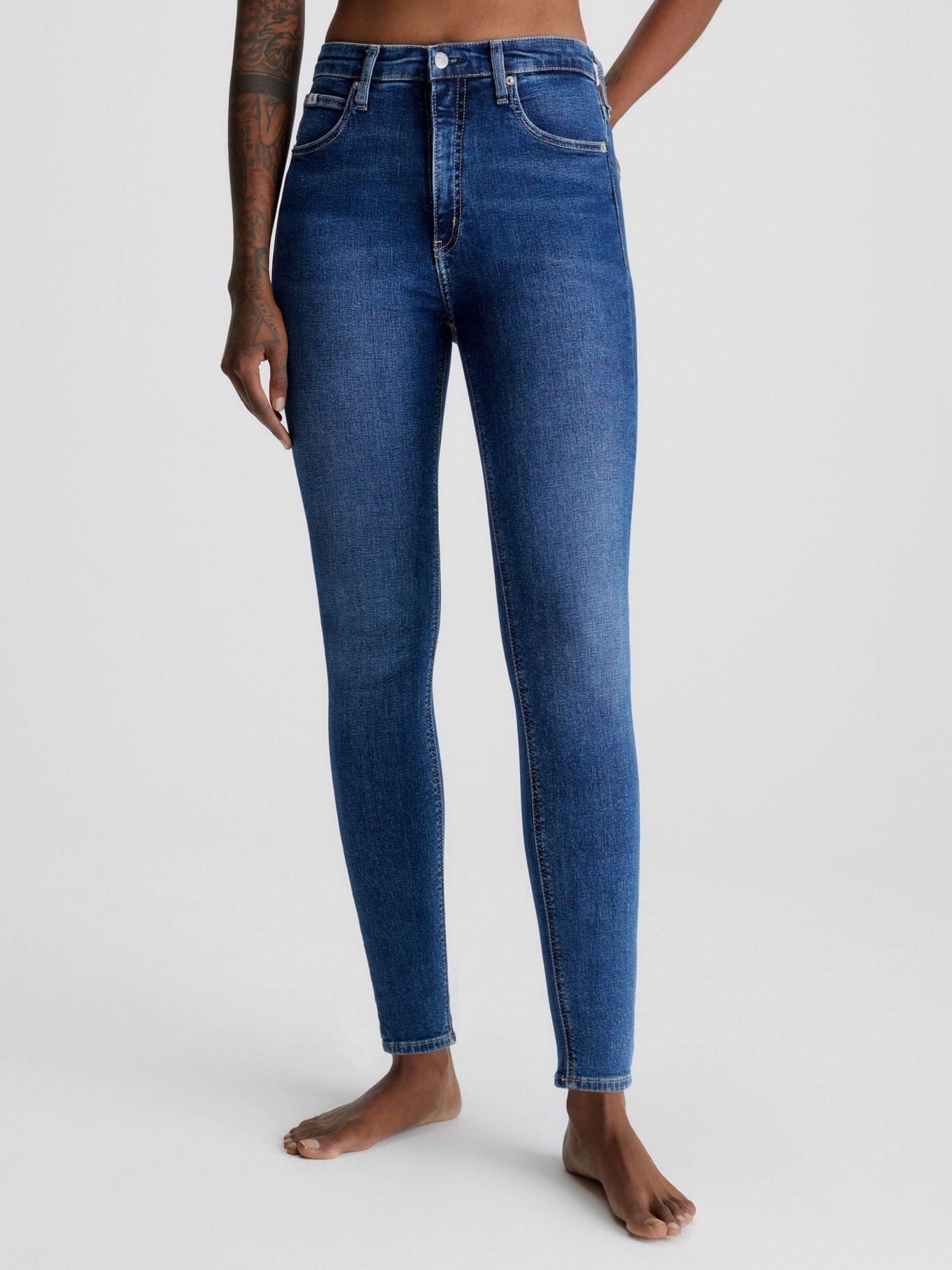 Jeans High Rise Super Skinny Ankle Azul 614 Calvin Klein-0