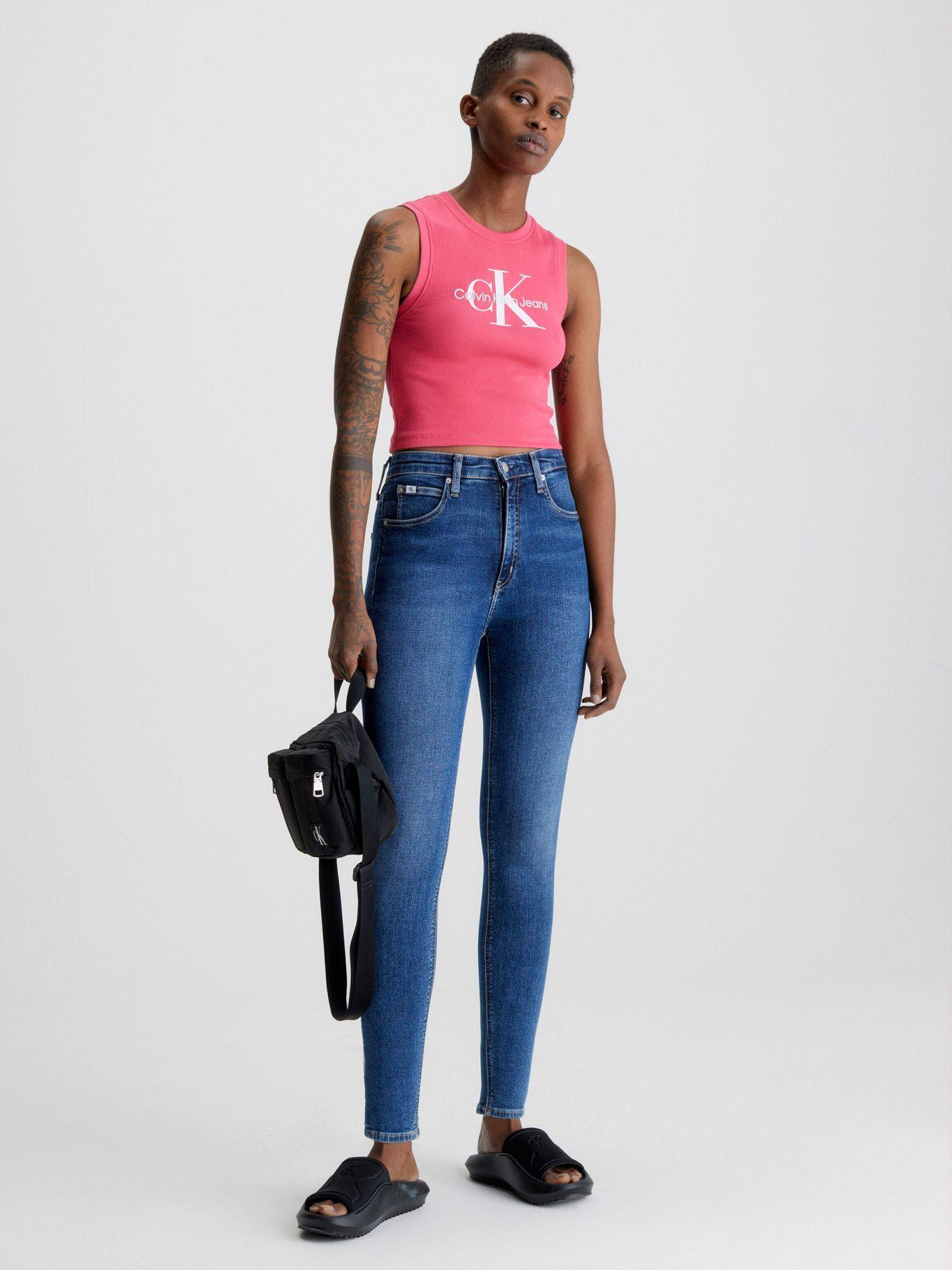 Jeans High Rise Super Skinny Ankle Azul 614 Calvin Klein-1
