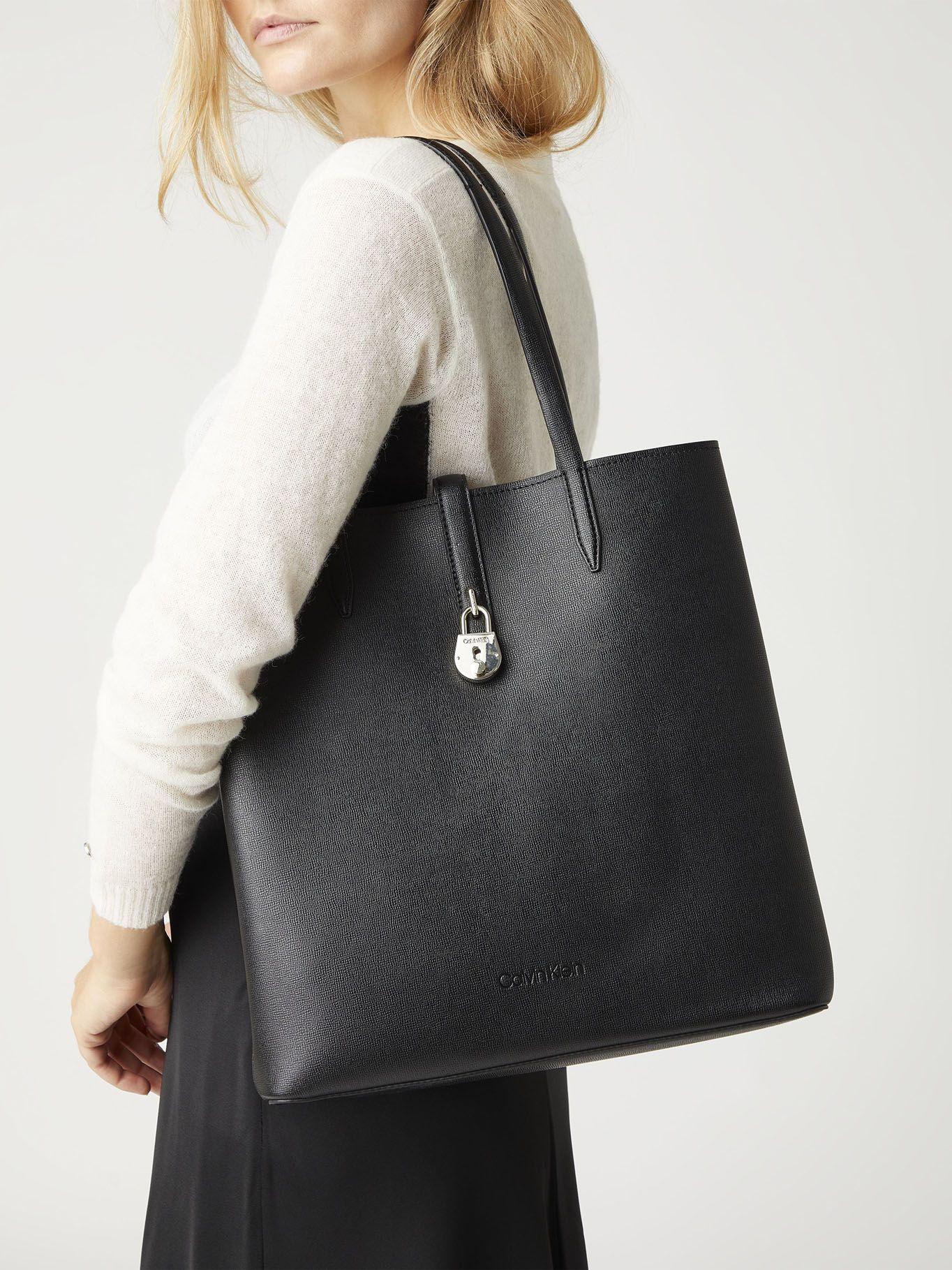 Cartera  Shopper Padlock Negro Calvin Klein Mujer-3