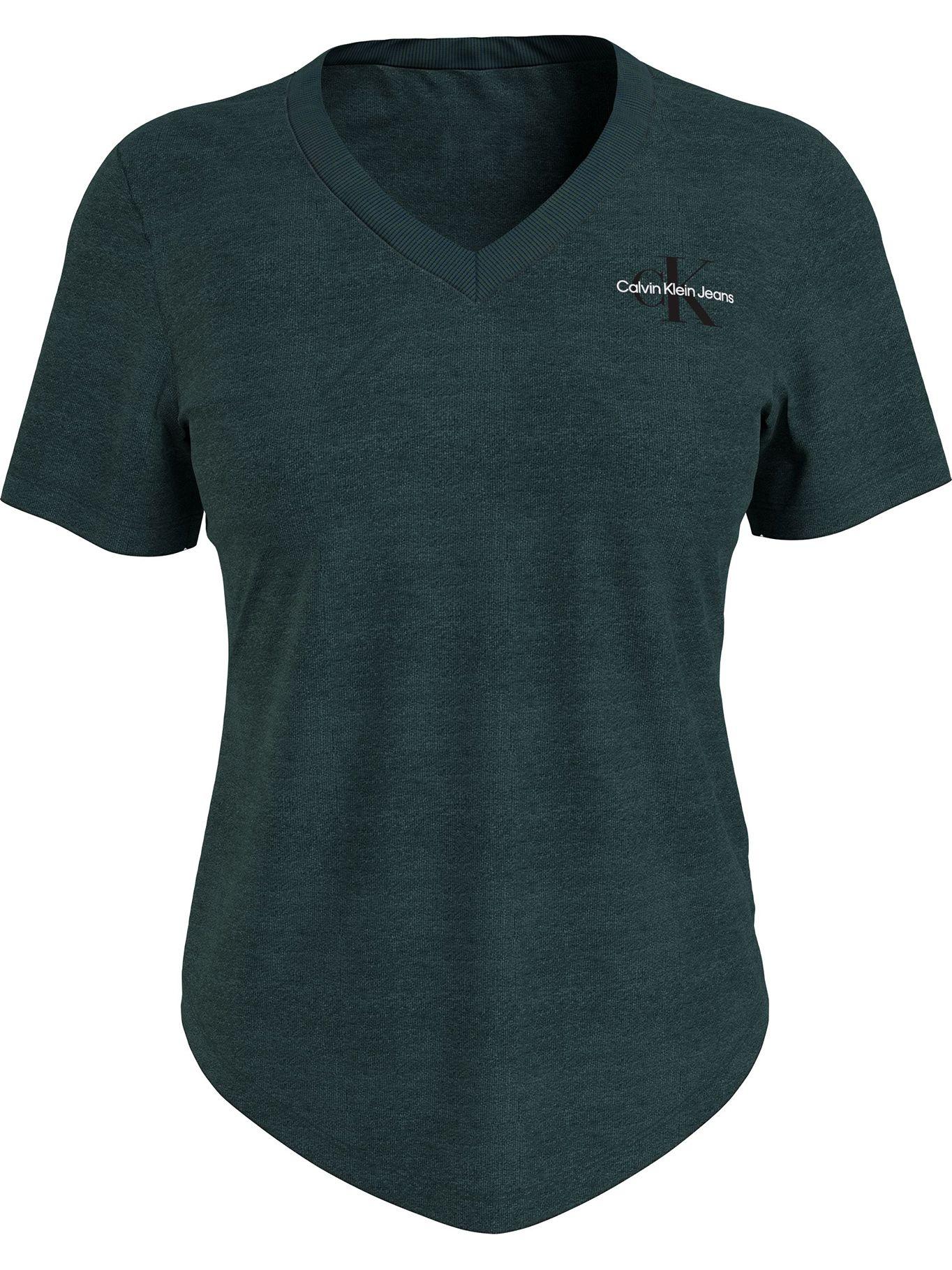 Polera Monogram Logo Slim Verde Calvin Klein-0