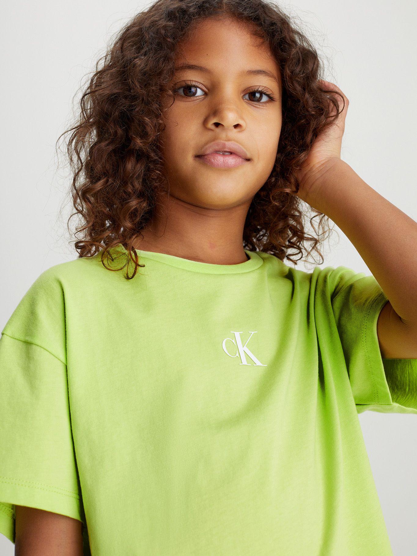 Polera Niña Ck Logo Boxy Verde Calvin Klein-3