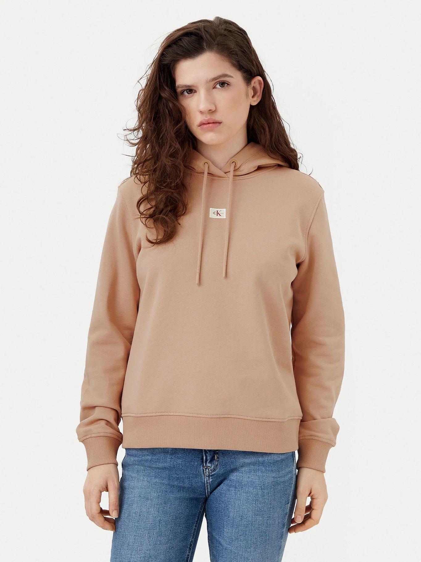 Polerón gorro regular mini tejido Beige Calvin Klein-0