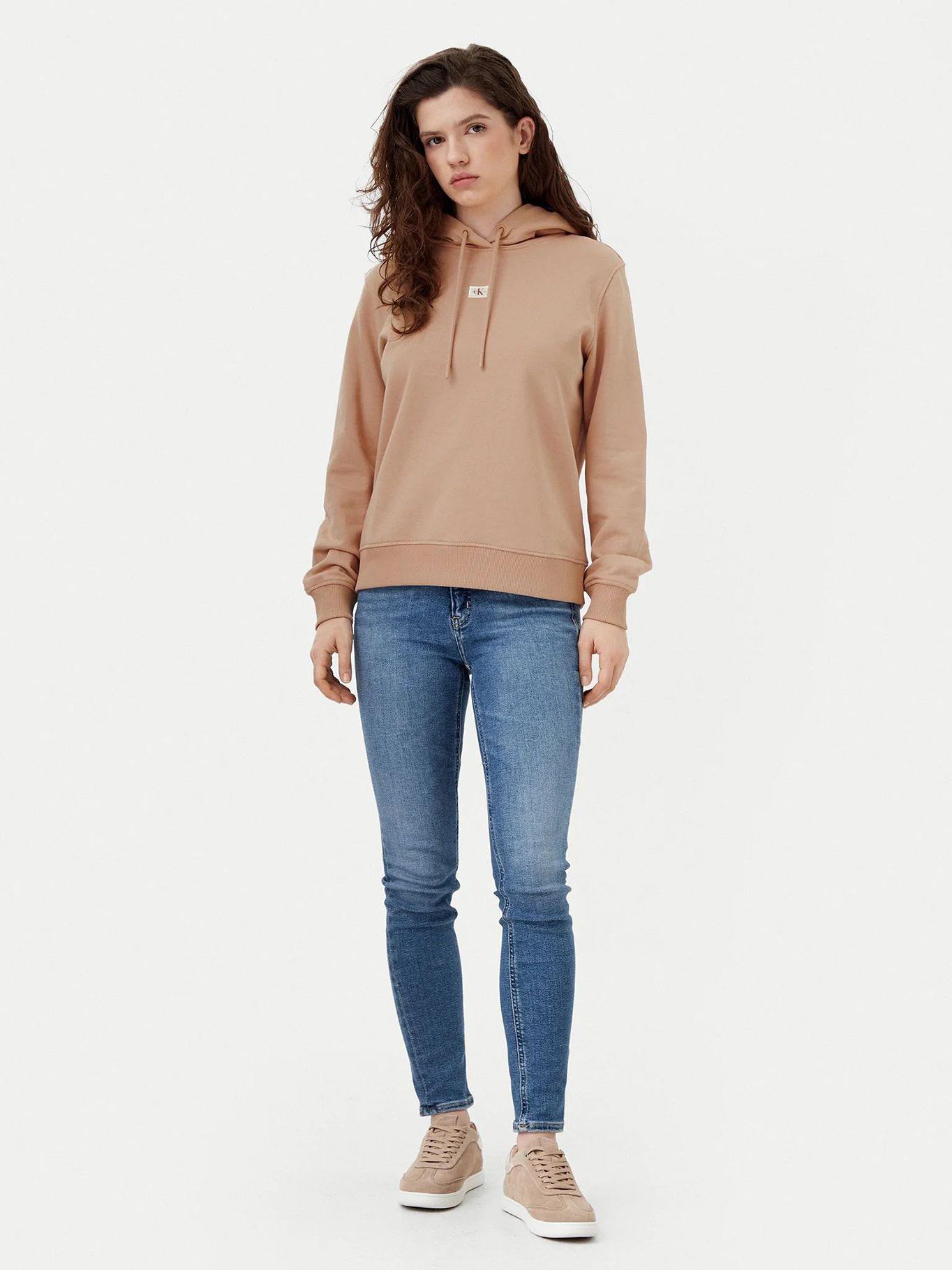 Polerón gorro regular mini tejido Beige Calvin Klein-1