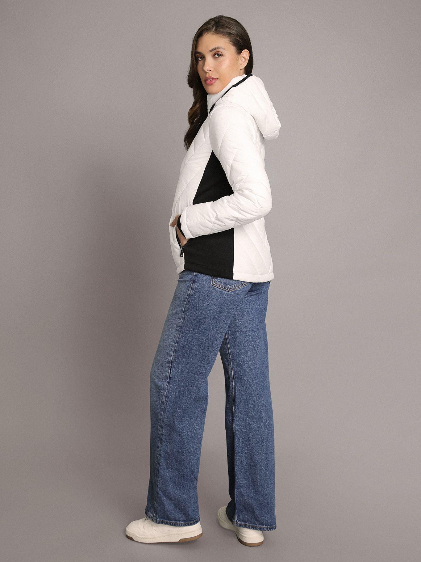 Parka Paneles Combinados Gorro y  Blanco Calvin Klein-2