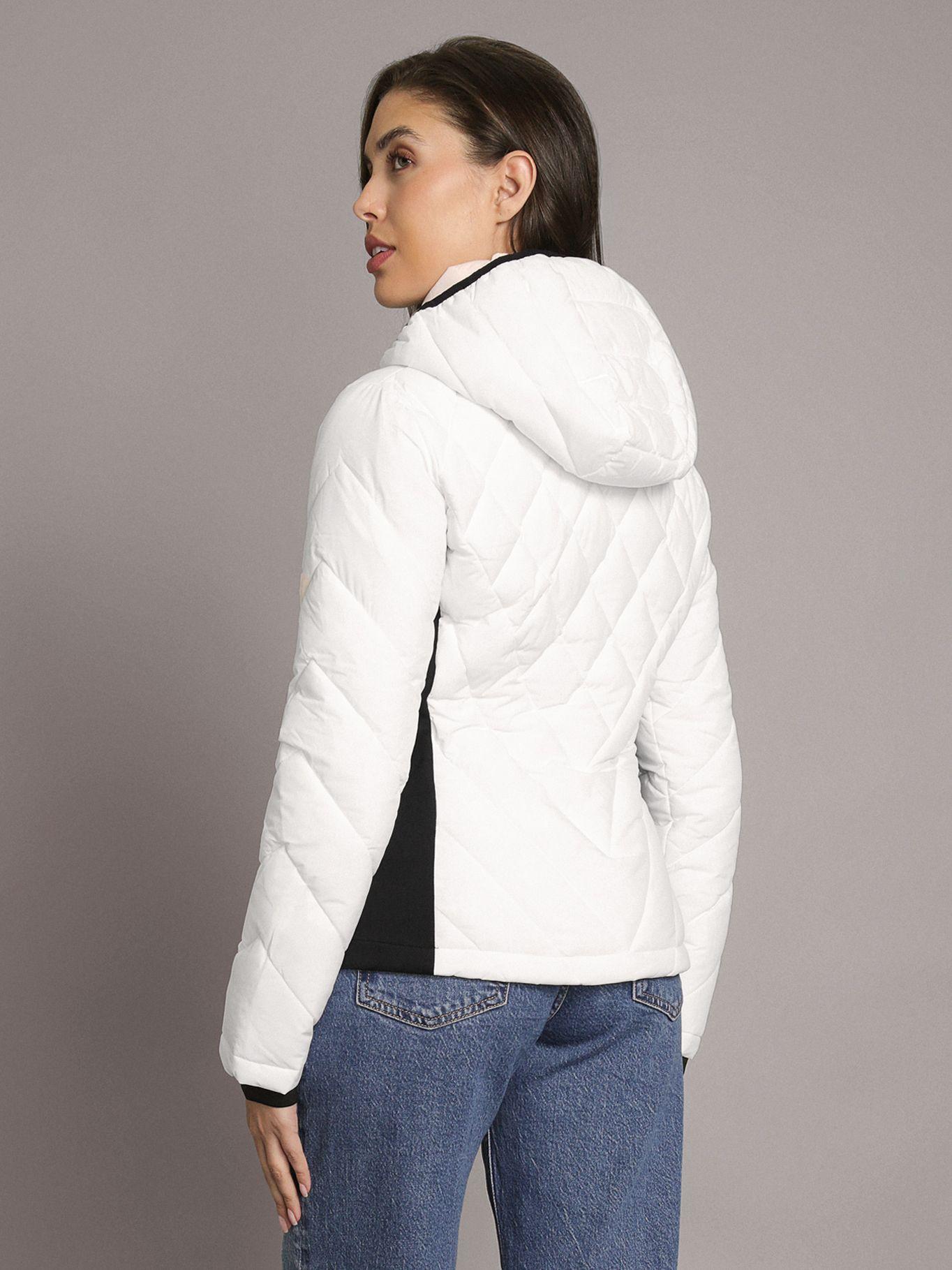 Parka Paneles Combinados Gorro y  Blanco Calvin Klein-3