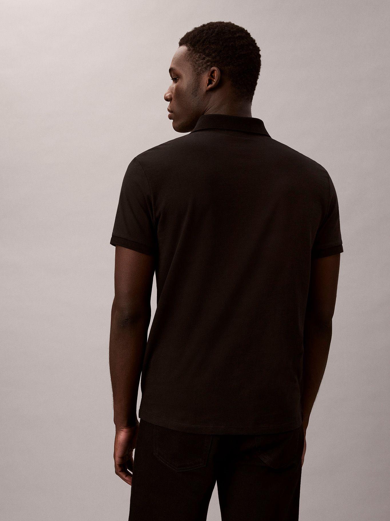 Polo Clásico con Monograma Bordado Negro Calvin Klein-2
