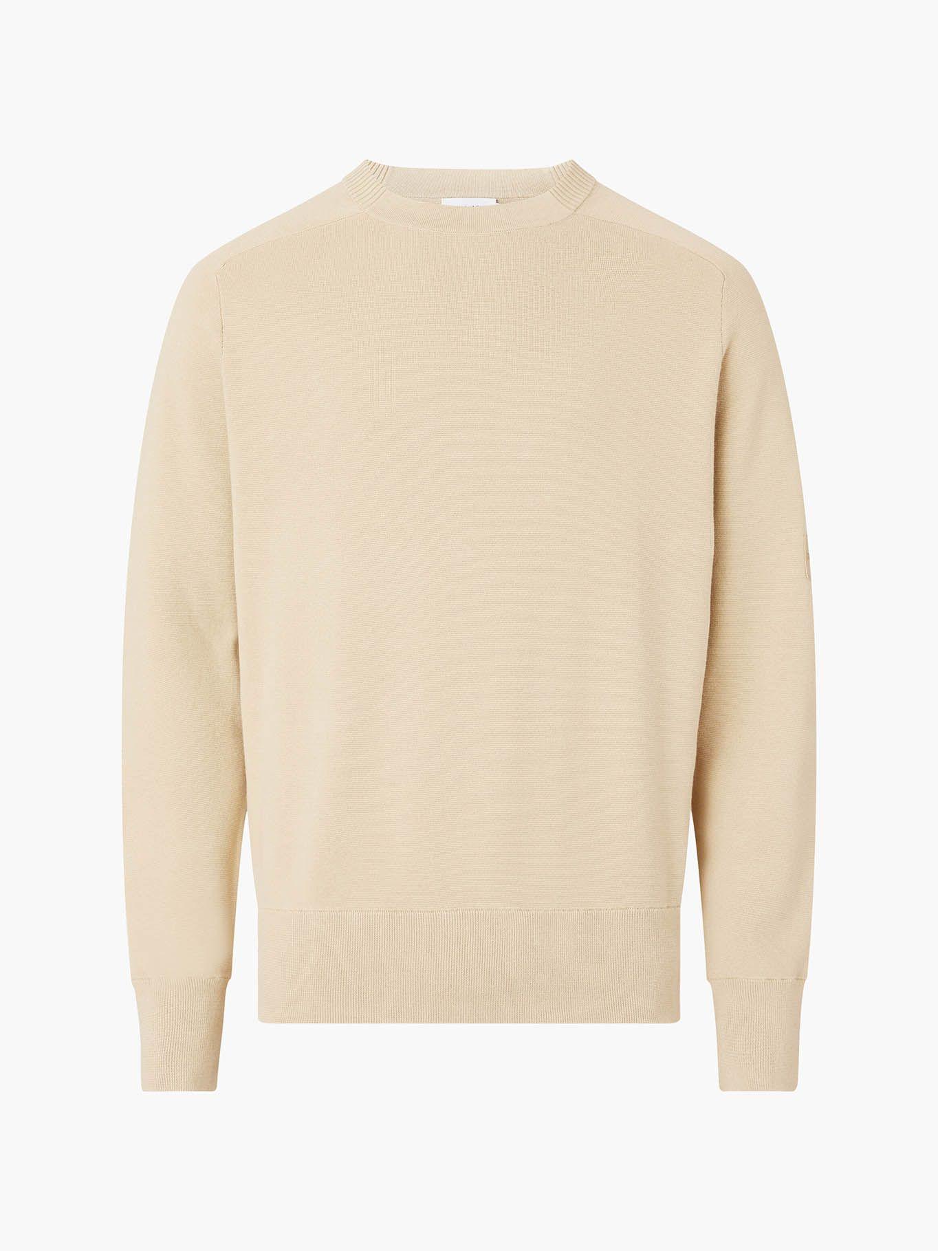 Súeter manga larga con cuello redondo y logo Beige Calvin Klein-4