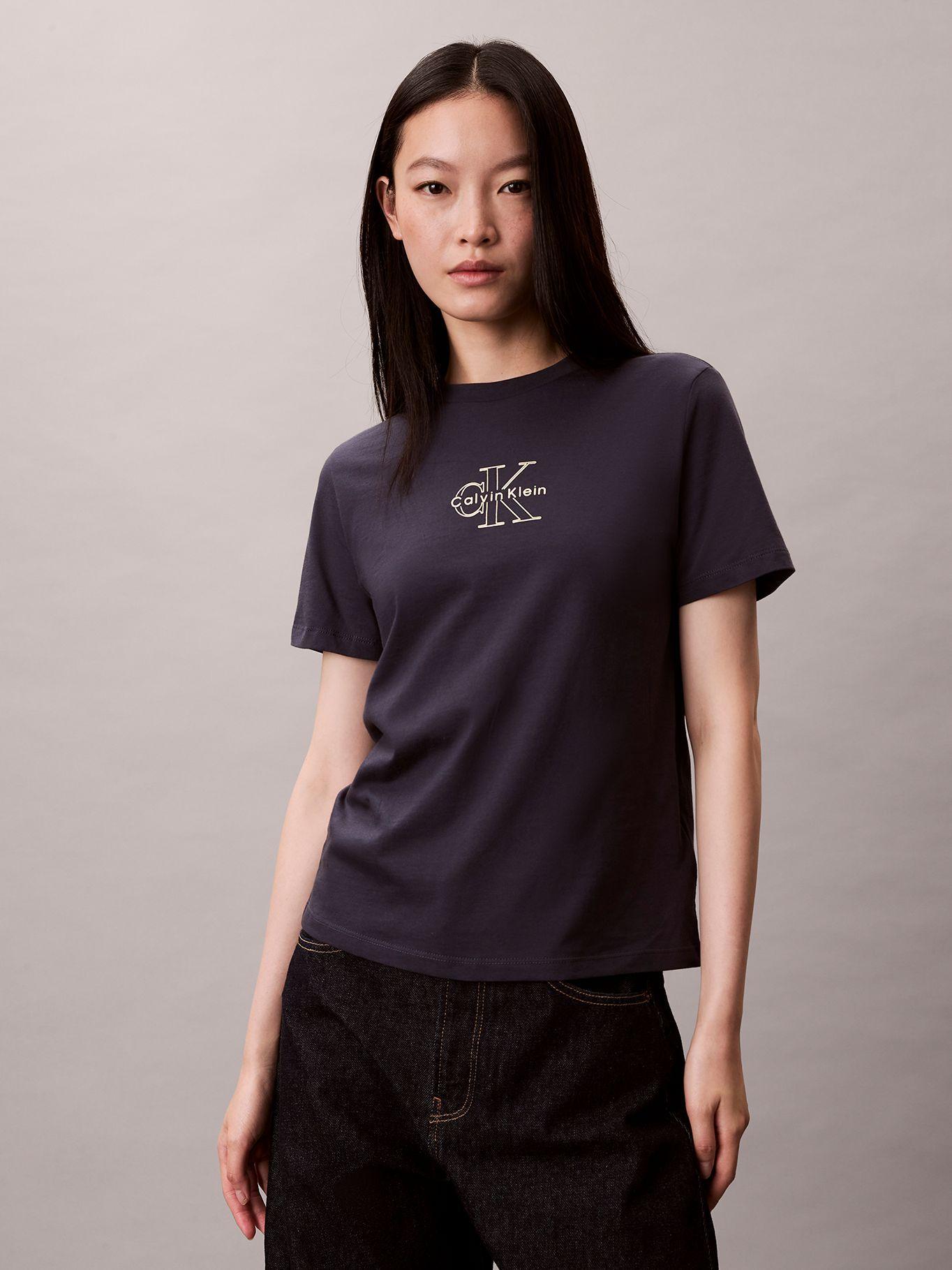 Polera Classic Foil Monologo Azul Calvin Klein-0