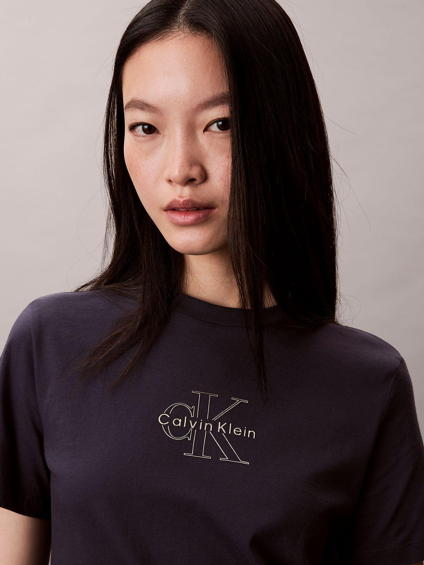 Polera Classic Foil Monologo Azul Calvin Klein-4