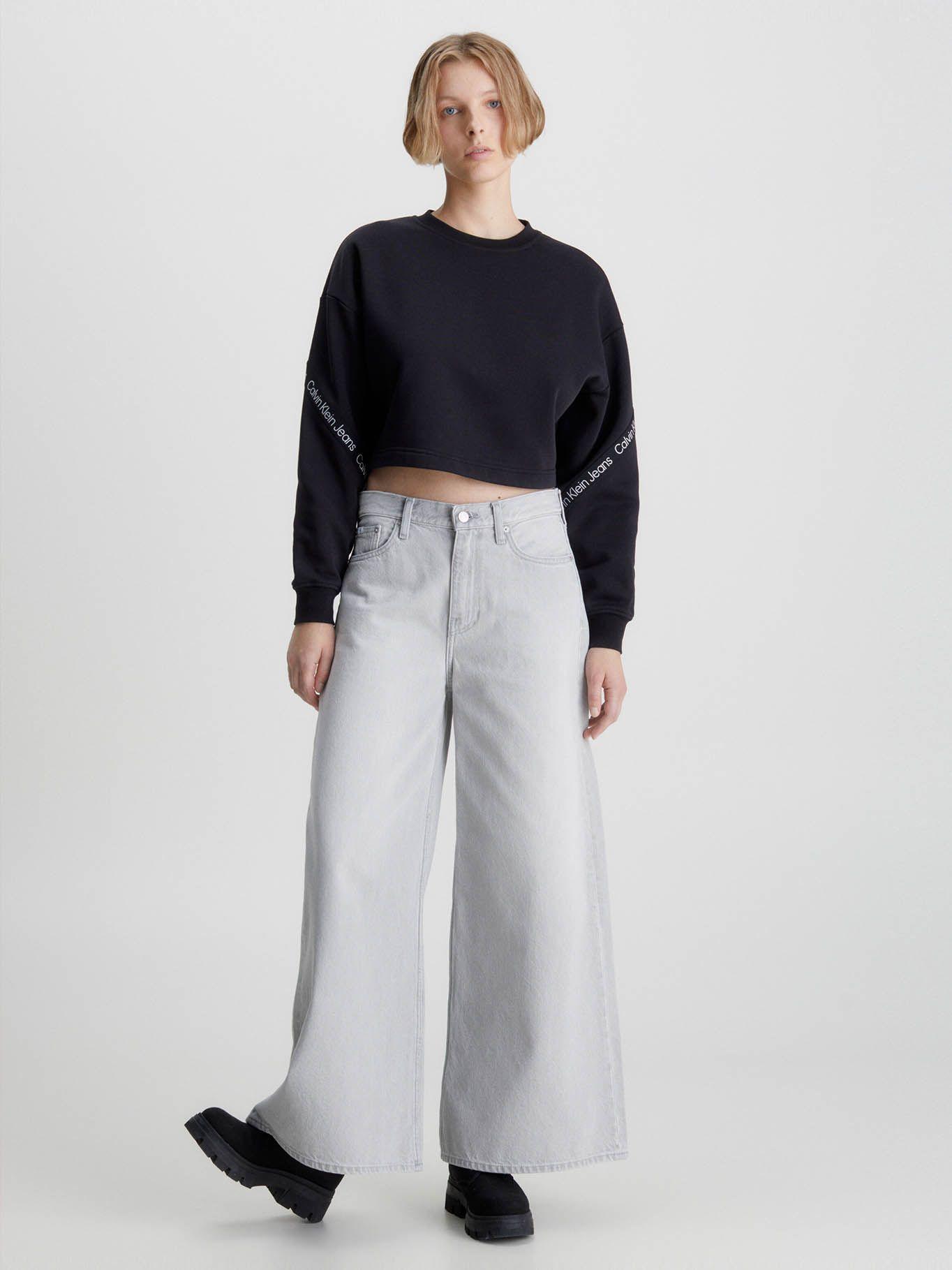 Sudadera Cropped con logo Negro Calvin Klein-1