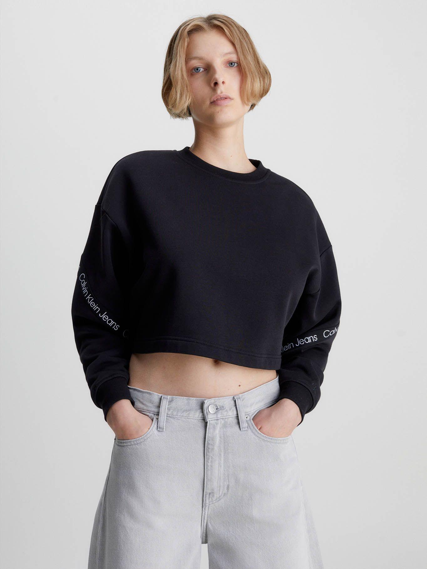 Sudadera Cropped con logo Negro Calvin Klein-0