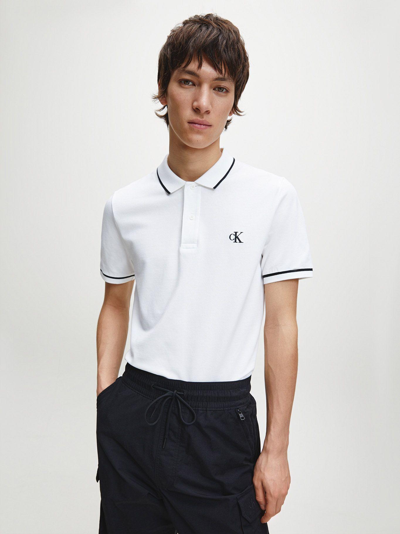 Polo Tipping Slim Blanco YAF Calvin Klein-0