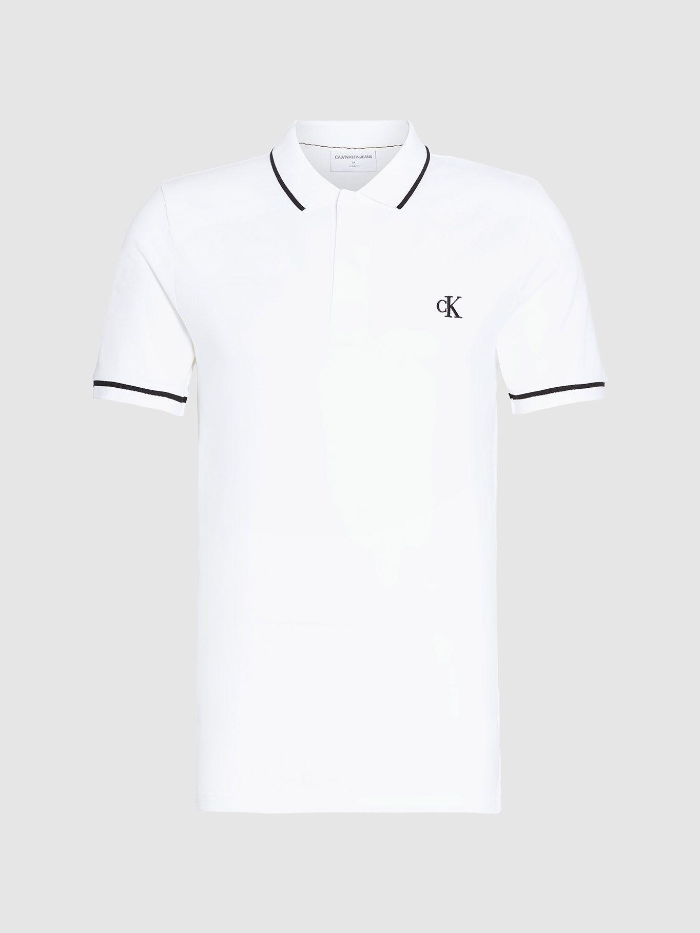 Polo Tipping Slim Blanco YAF Calvin Klein-4