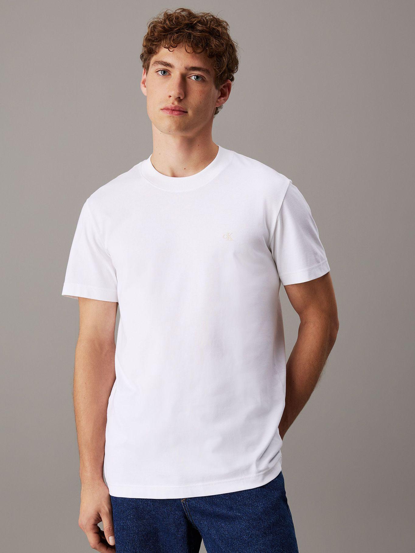 Polera regular punto pesado Blanco Calvin Klein-0