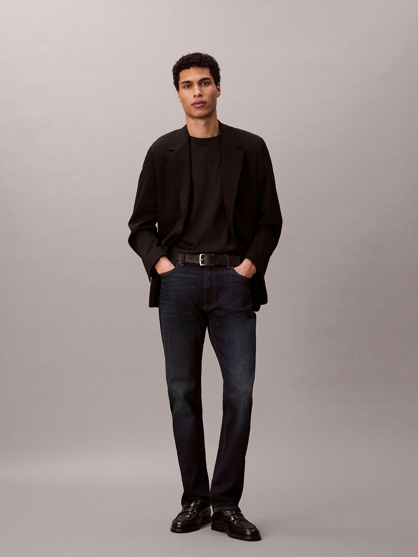 Jeans Slim Straight Azul Calvin Klein-0