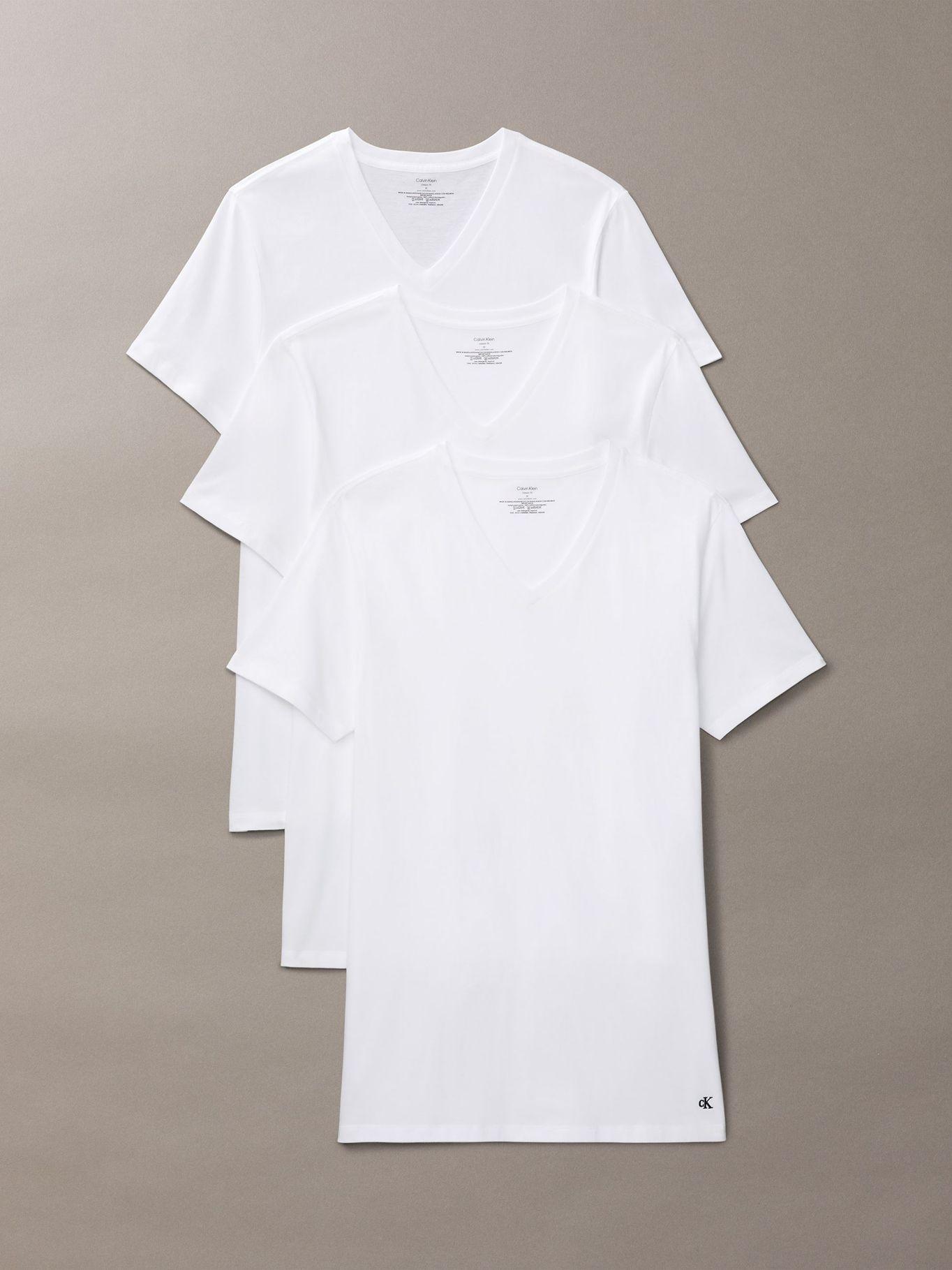 Pack 3 Camisetas V Cotton Classics Blanco Calvin Klein-0