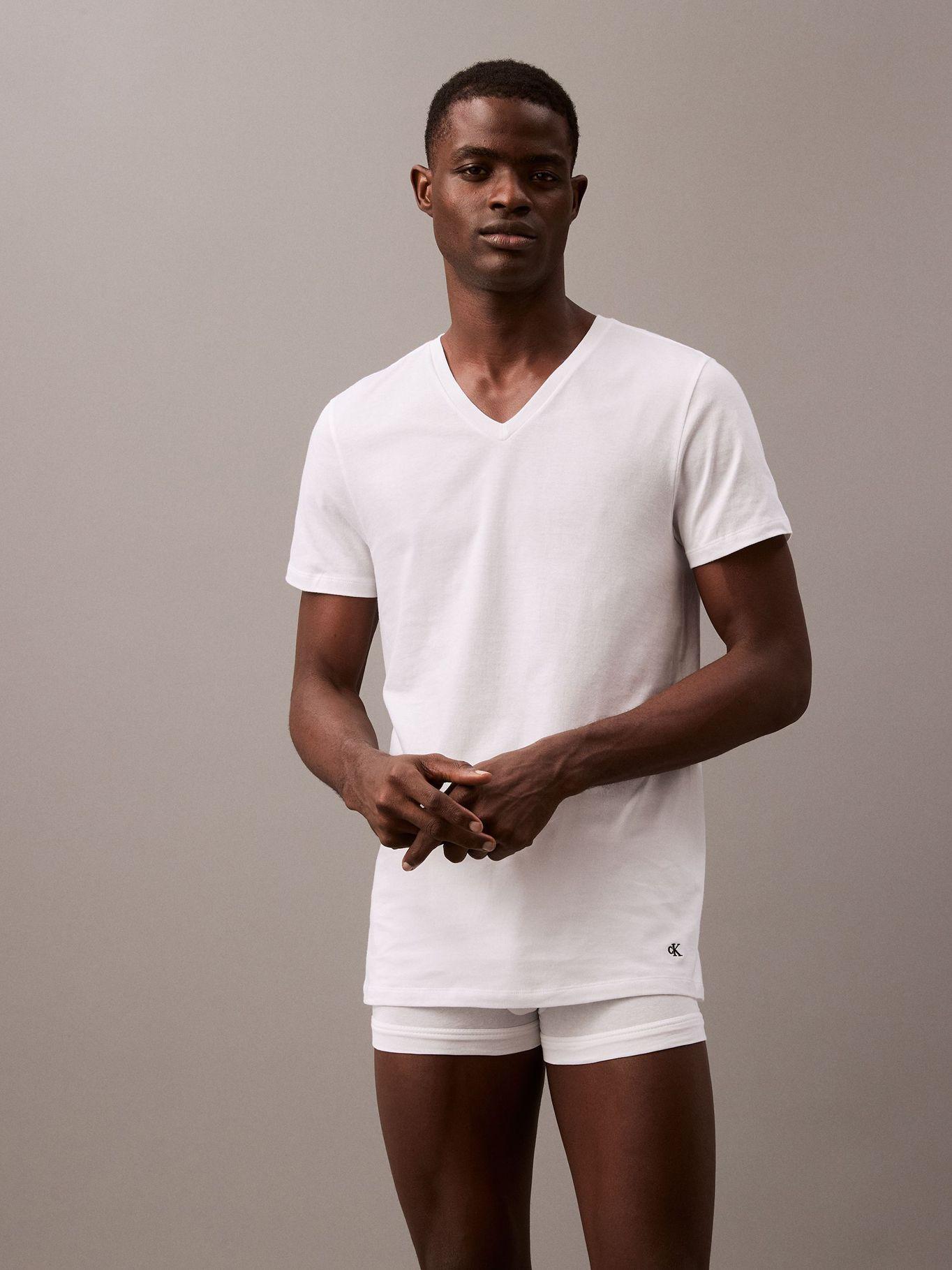 Pack 3 Camisetas V Cotton Classics Blanco Calvin Klein-1