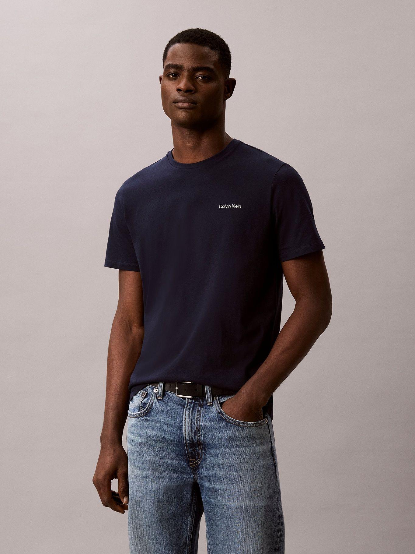 Polera con Micro Logo Azul Calvin Klein-0