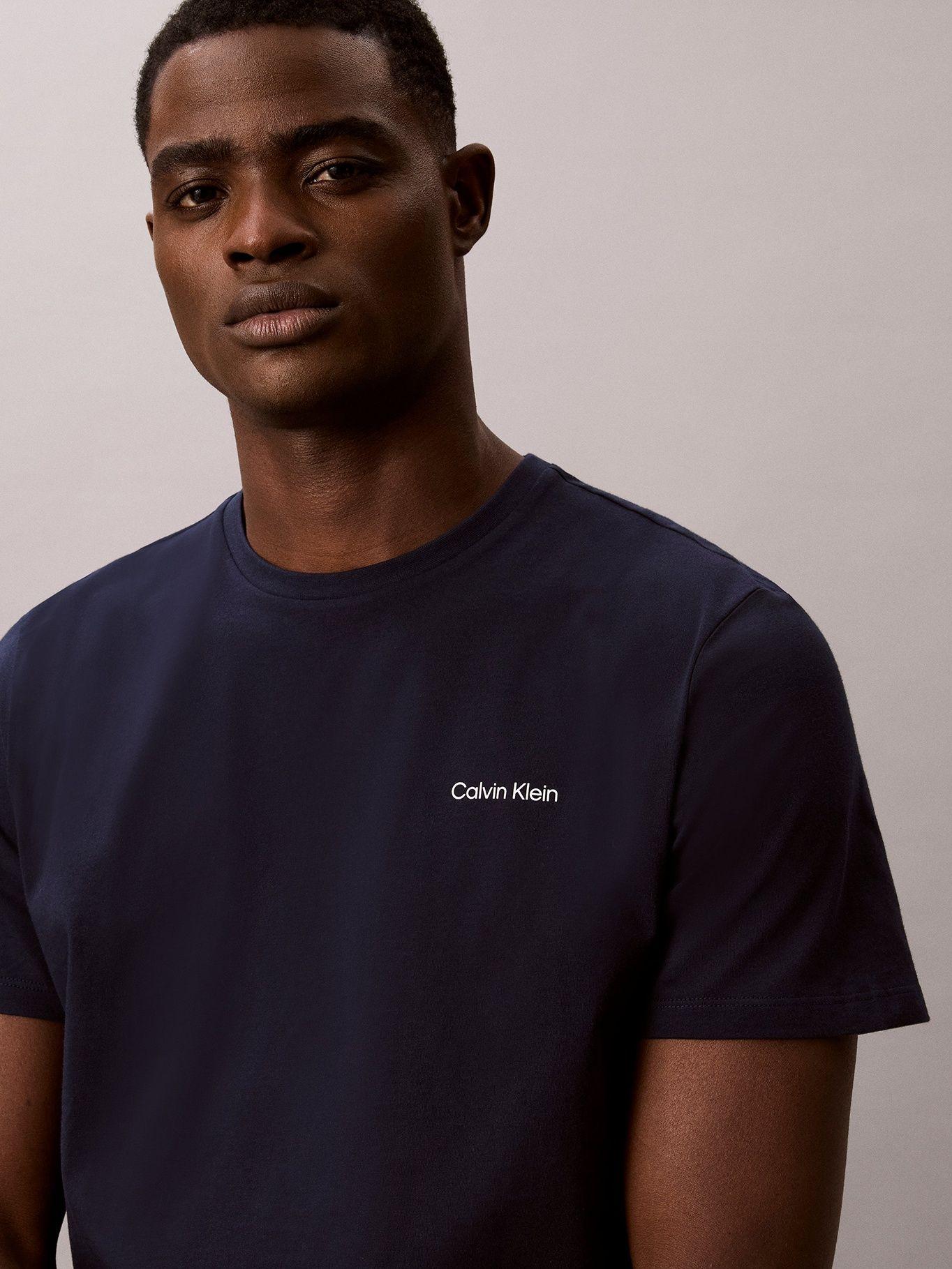 Polera con Micro Logo Azul Calvin Klein-4