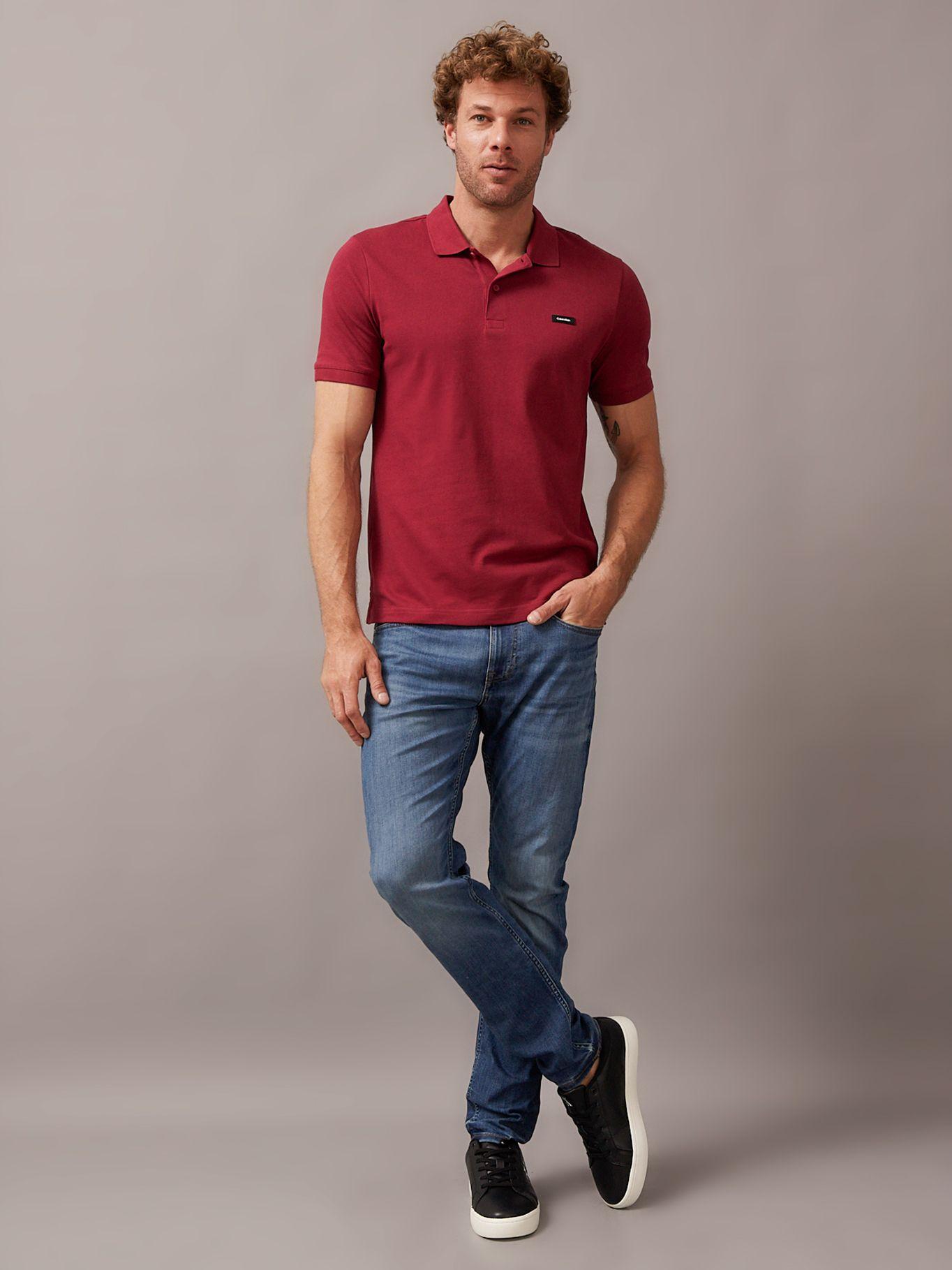 Polo Stretch Hombre Slim Rojo Calvin Klein-1