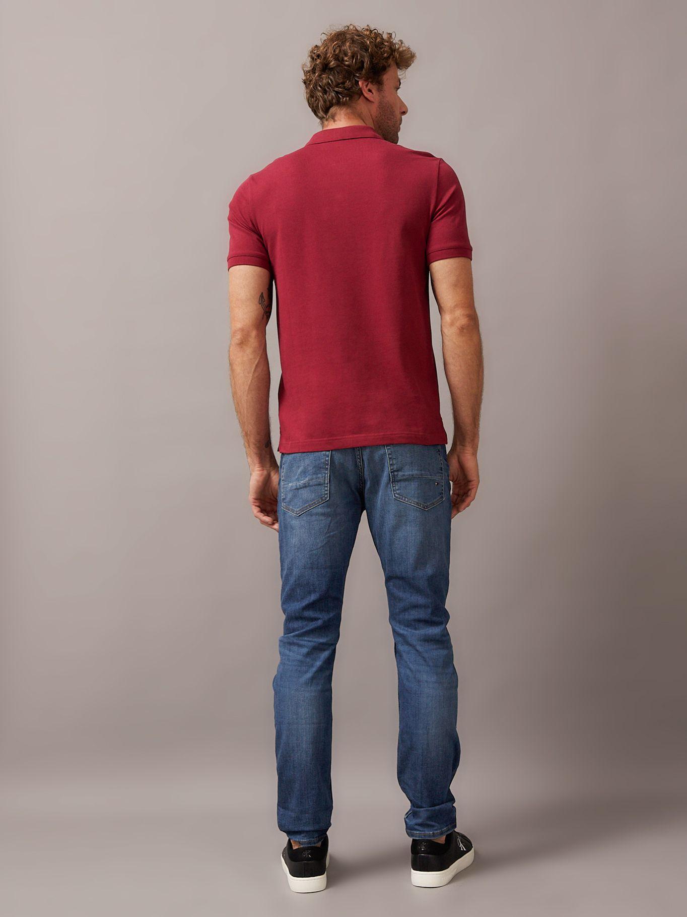 Polo Stretch Hombre Slim Rojo Calvin Klein-2