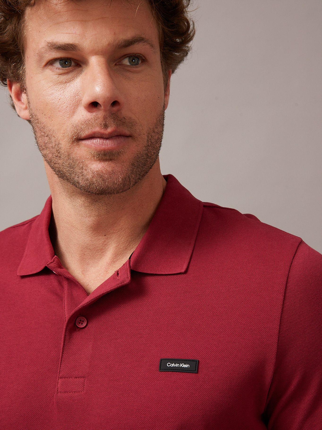 Polo Stretch Hombre Slim Rojo Calvin Klein-3