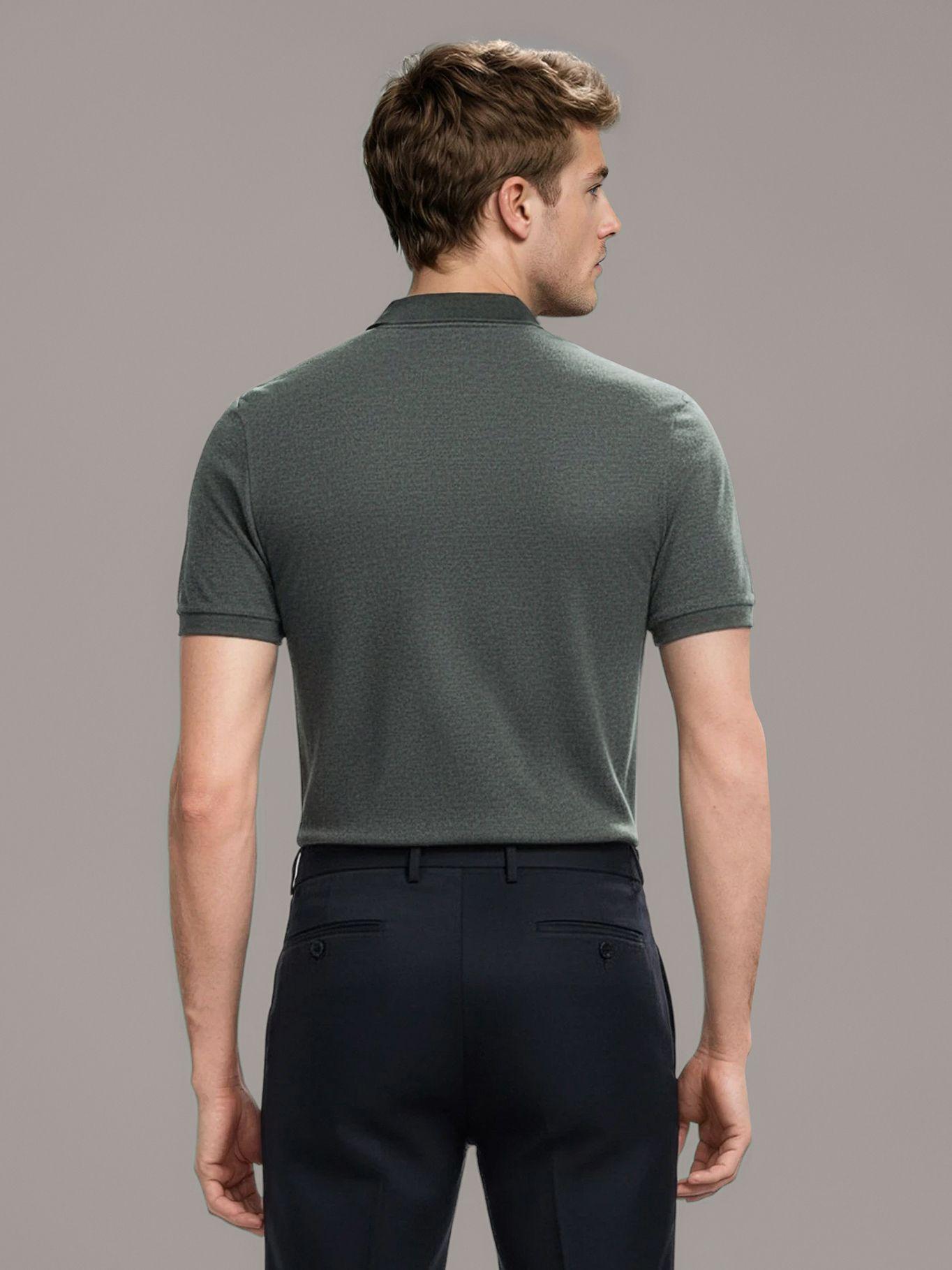 Polo Jacquard con Micro Logo Gris Calvin Klein-3